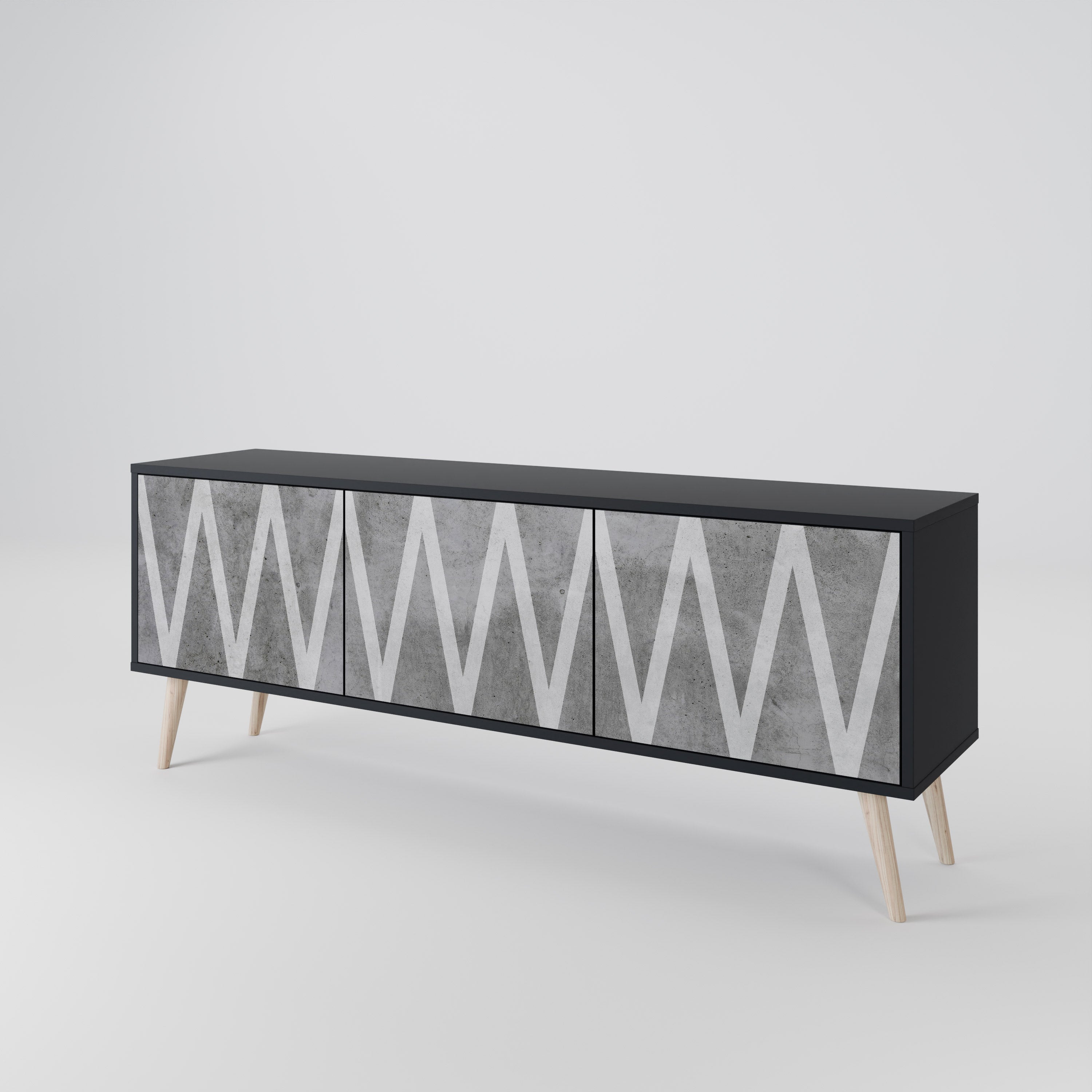 SOLID ZIG ZAG Mueble de TV de 3 Puertas