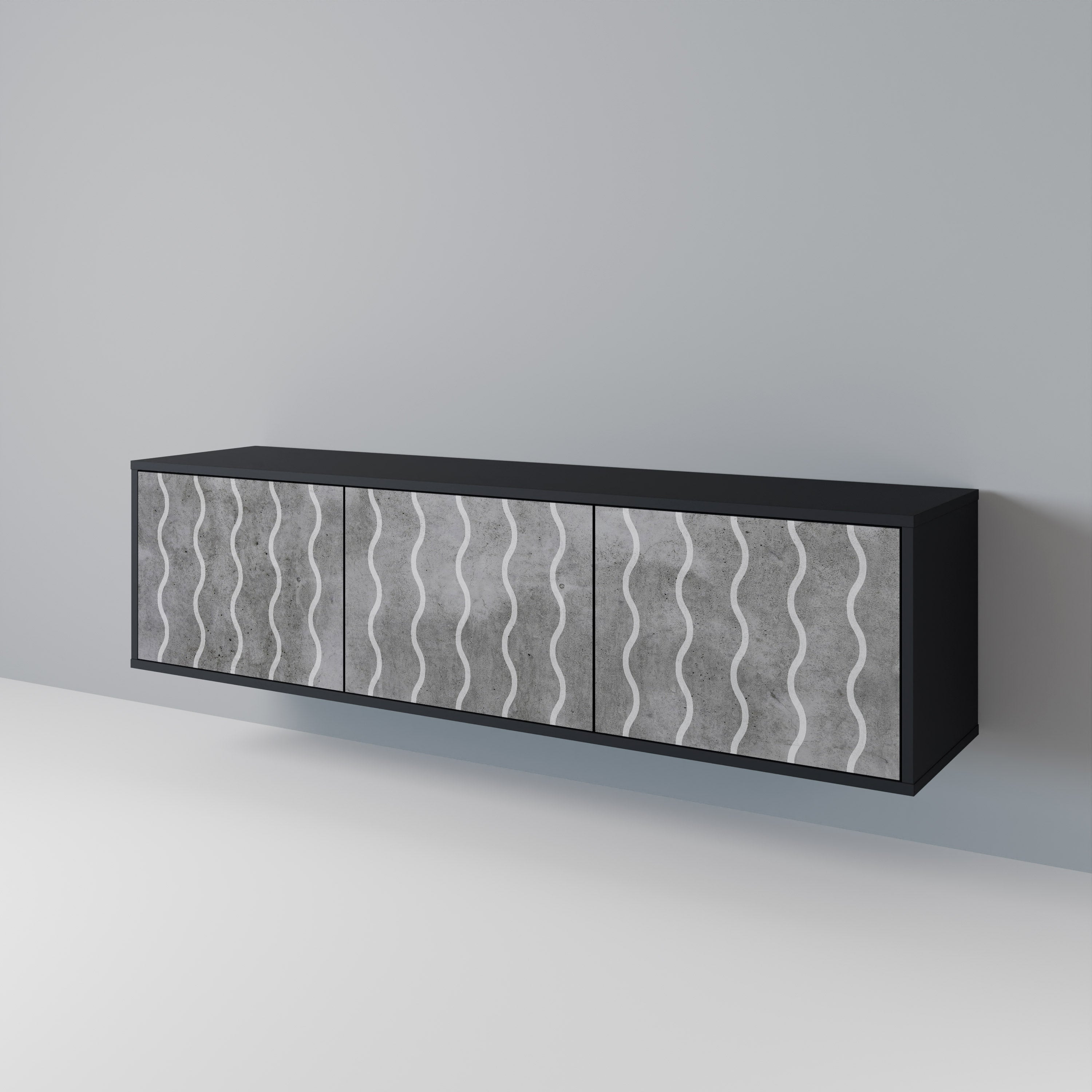 WAVES OF CONCRETE Mueble de TV de 3 Puertas