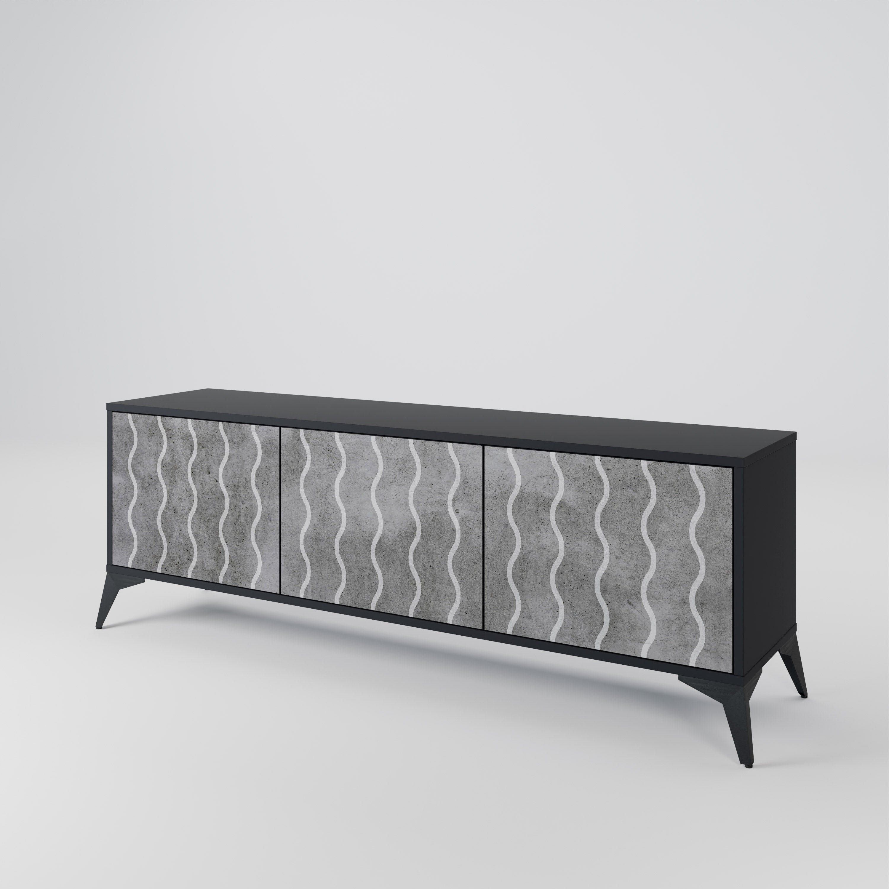 WAVES OF CONCRETE Mueble de TV de 3 Puertas