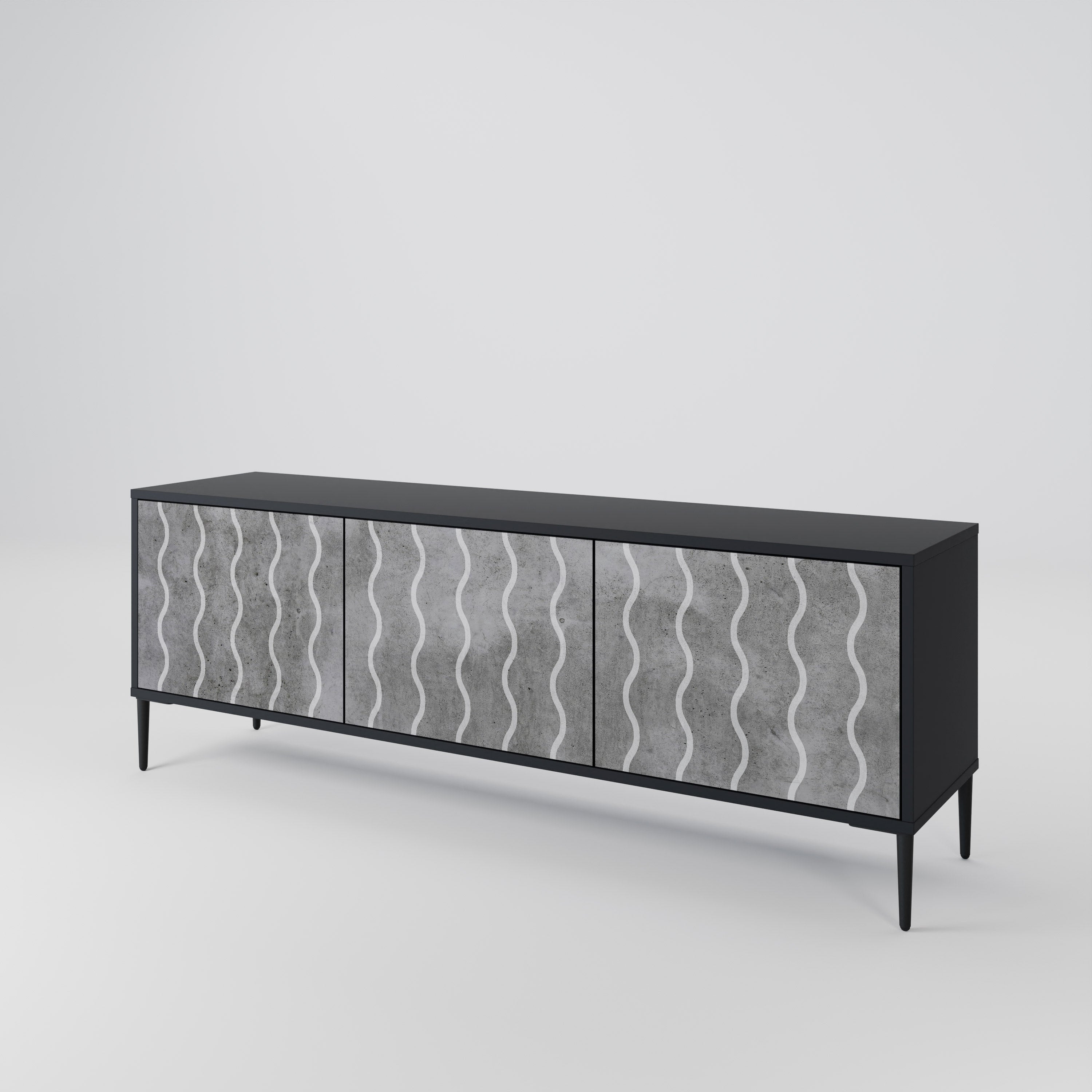 WAVES OF CONCRETE Mueble de TV de 3 Puertas