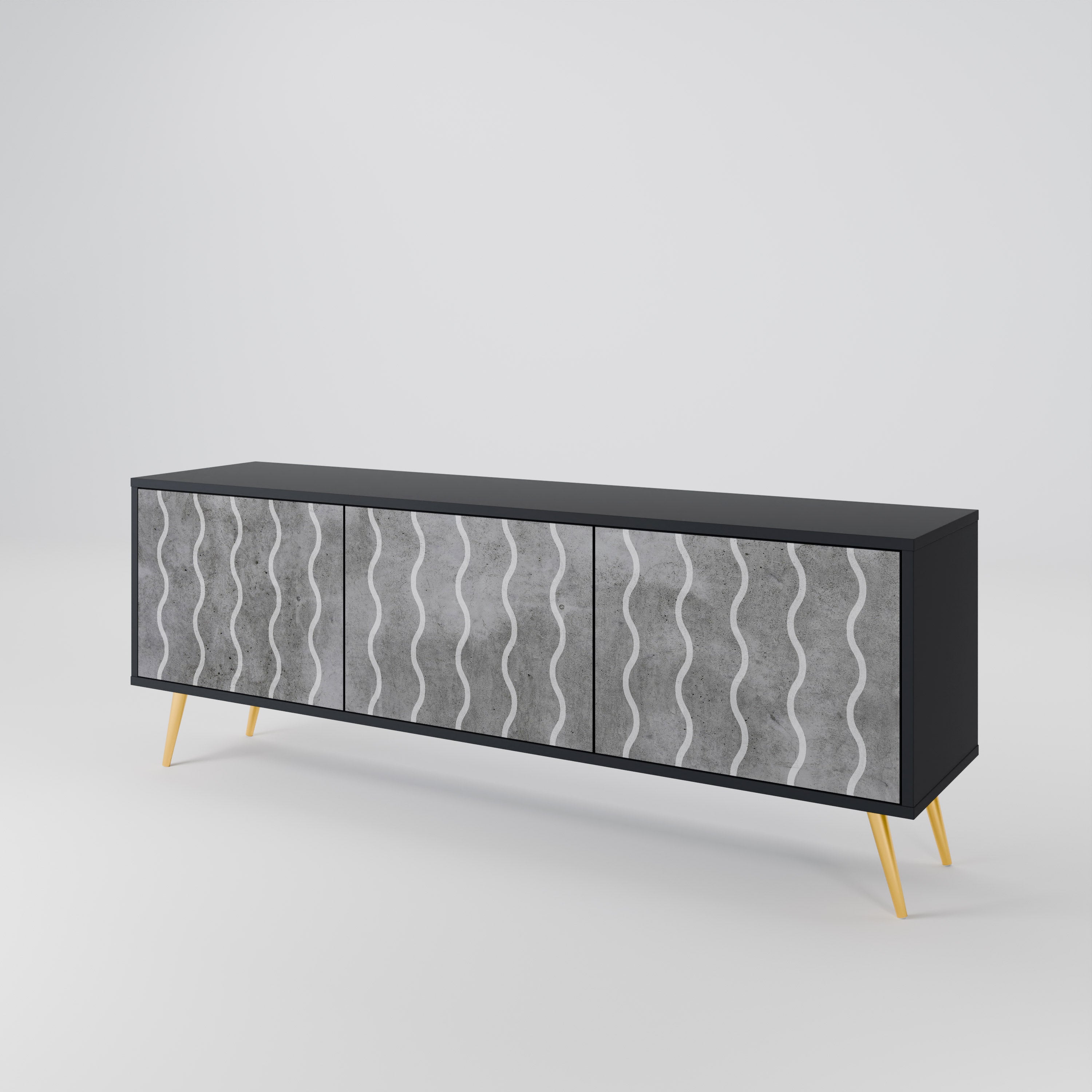WAVES OF CONCRETE Mueble de TV de 3 Puertas