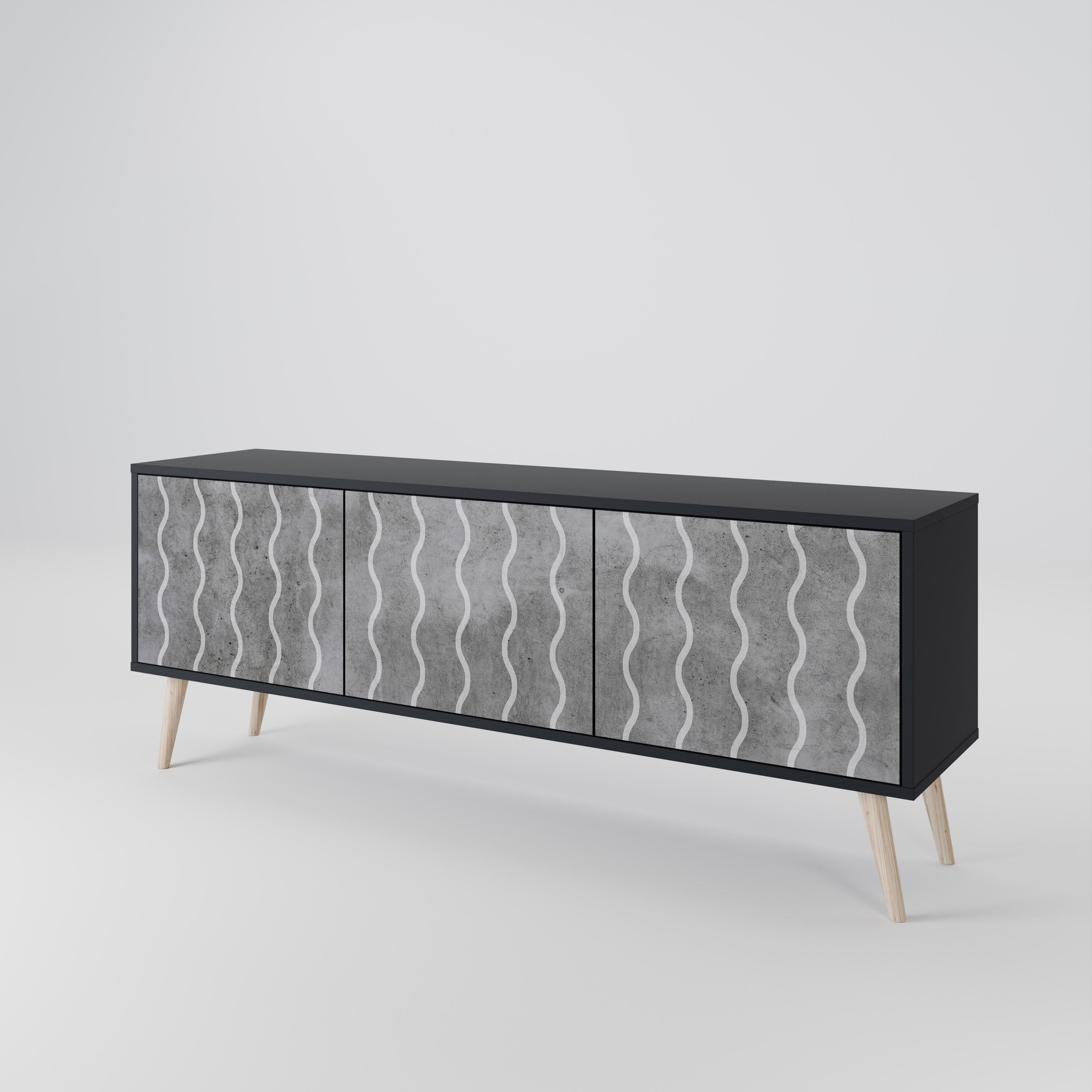 WAVES OF CONCRETE Mueble de TV de 3 Puertas