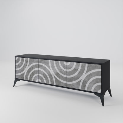 CIRCLE CONCRETE 3-Door TV Cabinet