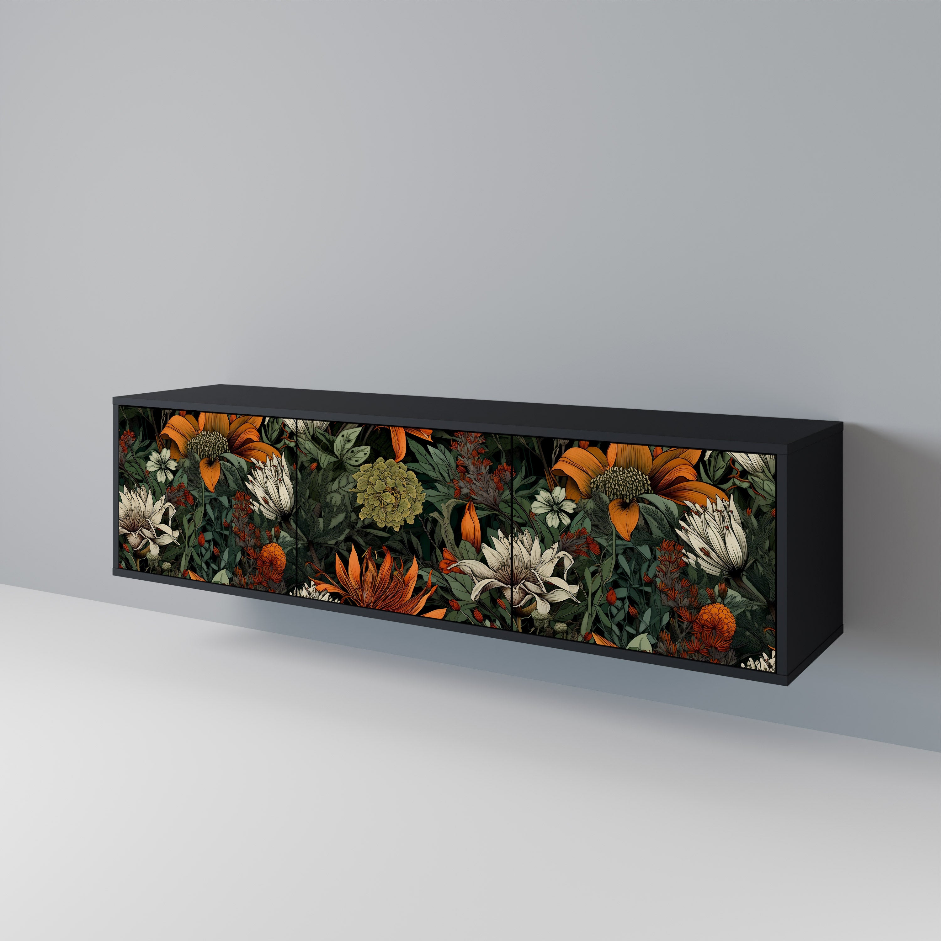 MIDNIGHT SPROUT Mueble de TV de 3 Puertas