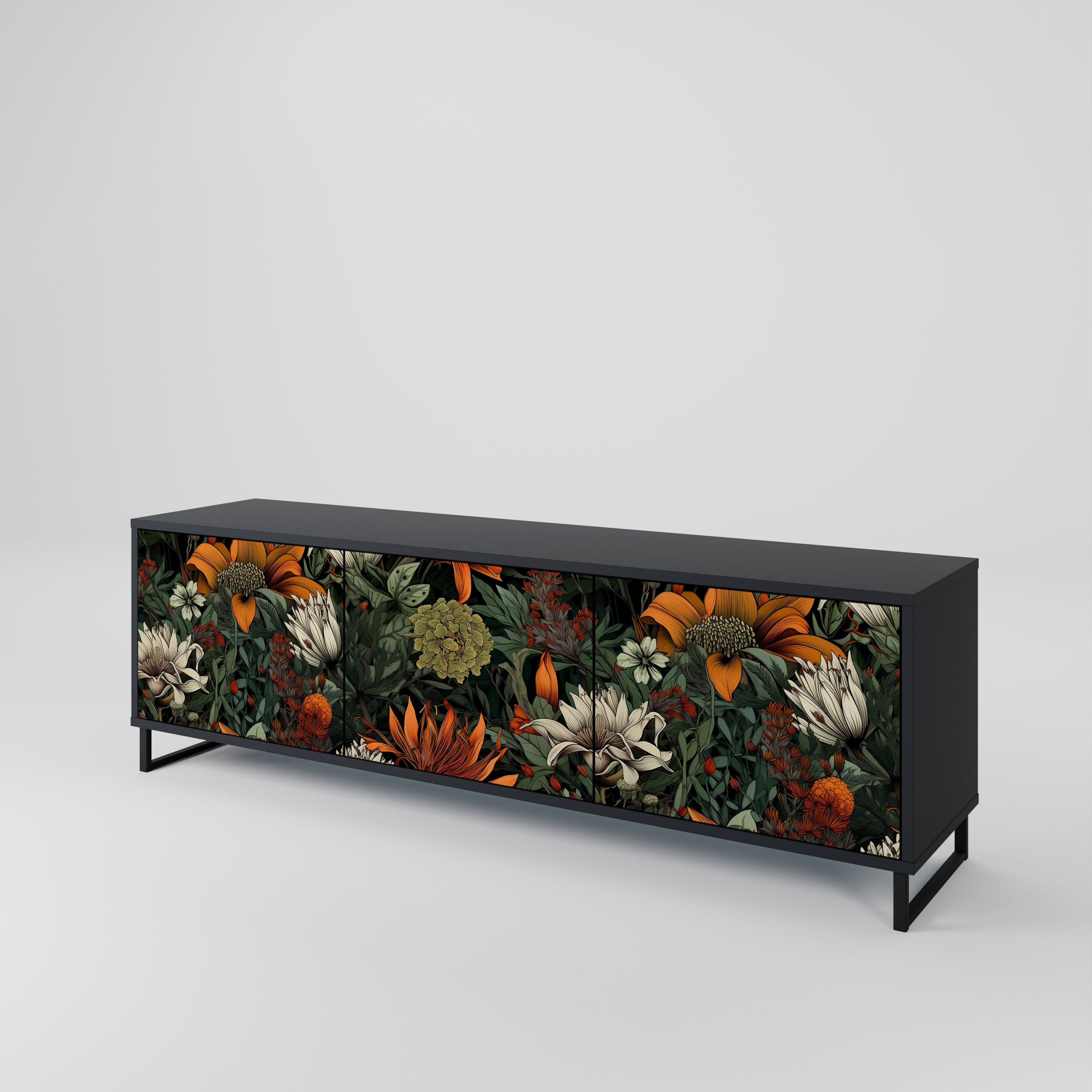 MIDNIGHT SPROUT Mueble de TV de 3 Puertas
