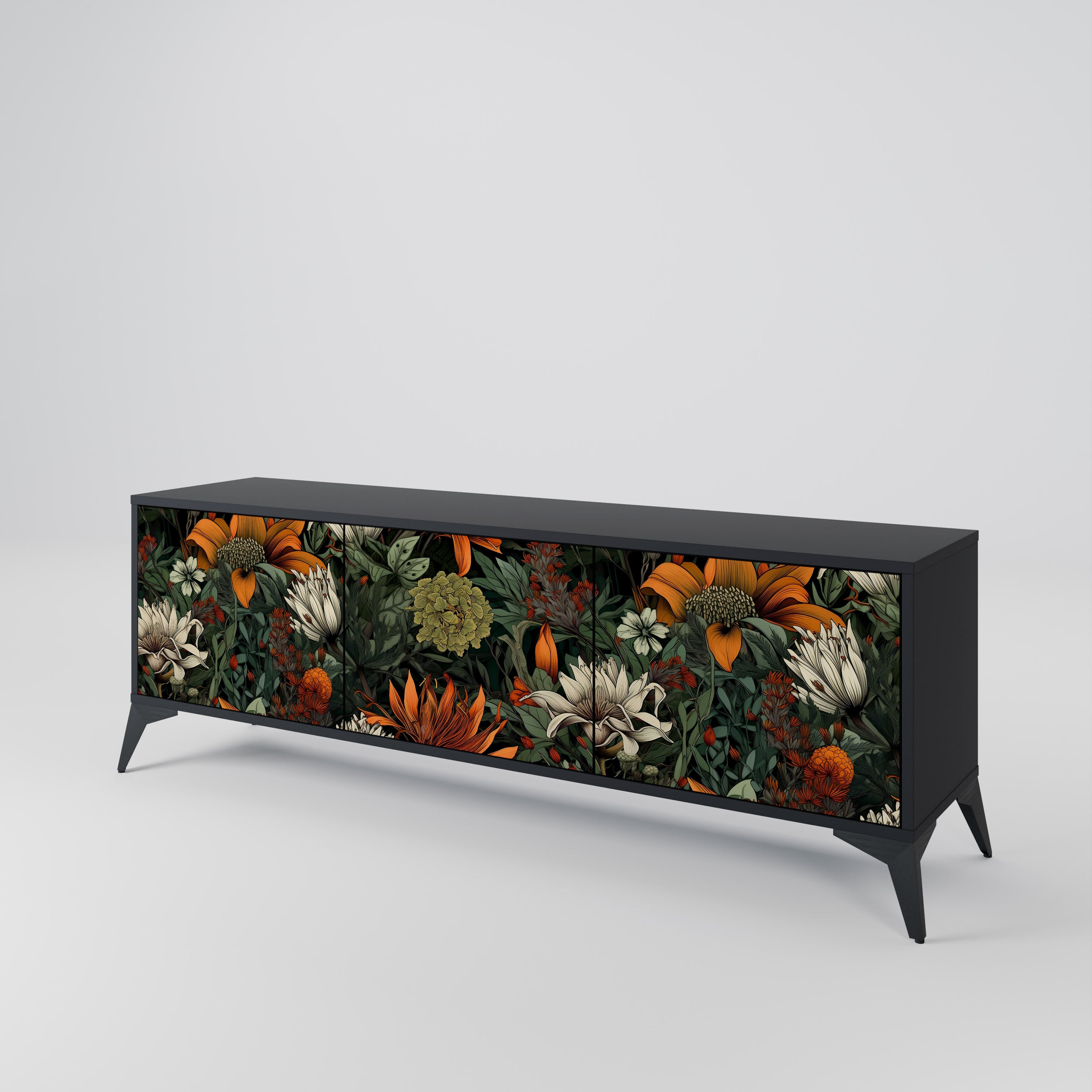 MIDNIGHT SPROUT Mueble de TV de 3 Puertas