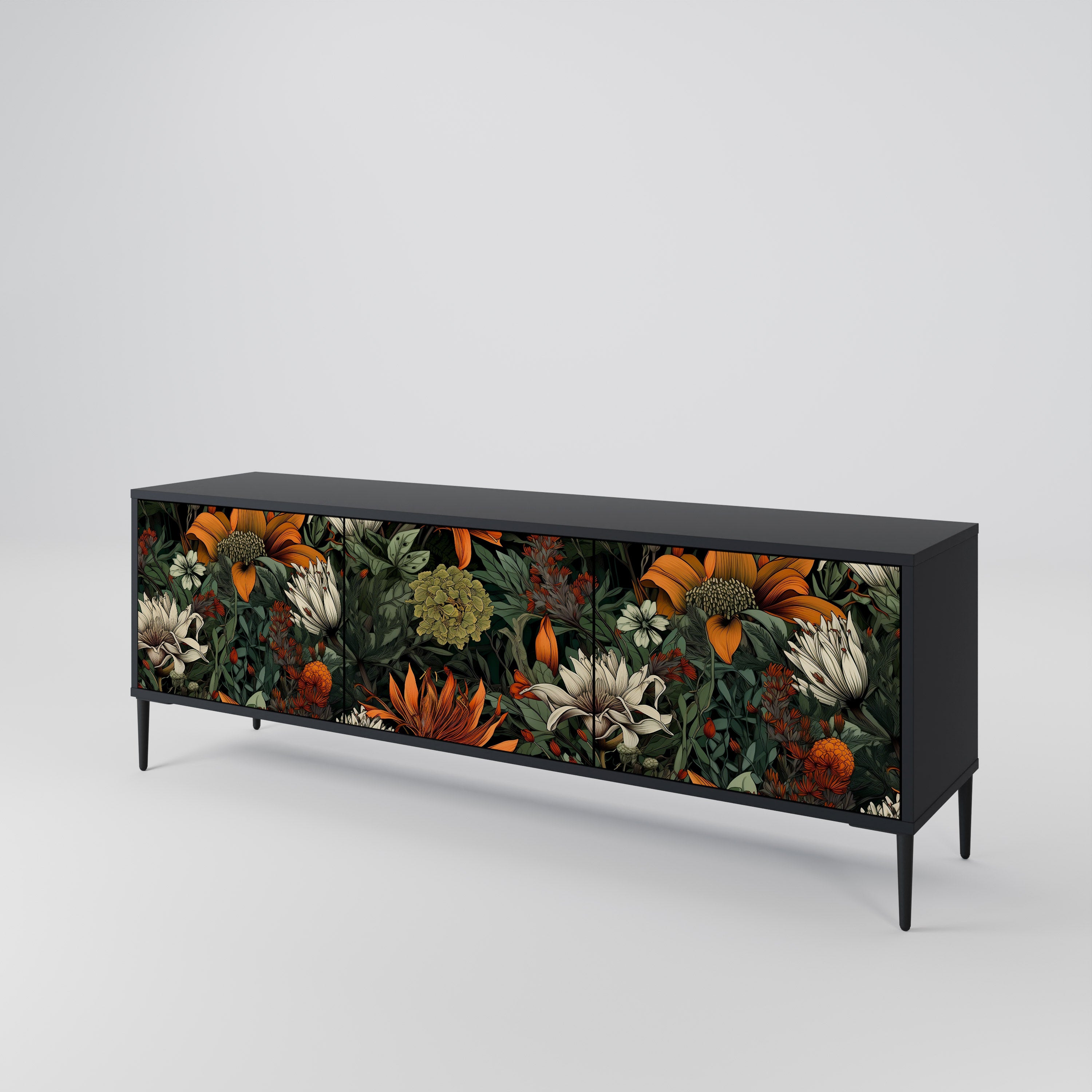 MIDNIGHT SPROUT Mueble de TV de 3 Puertas