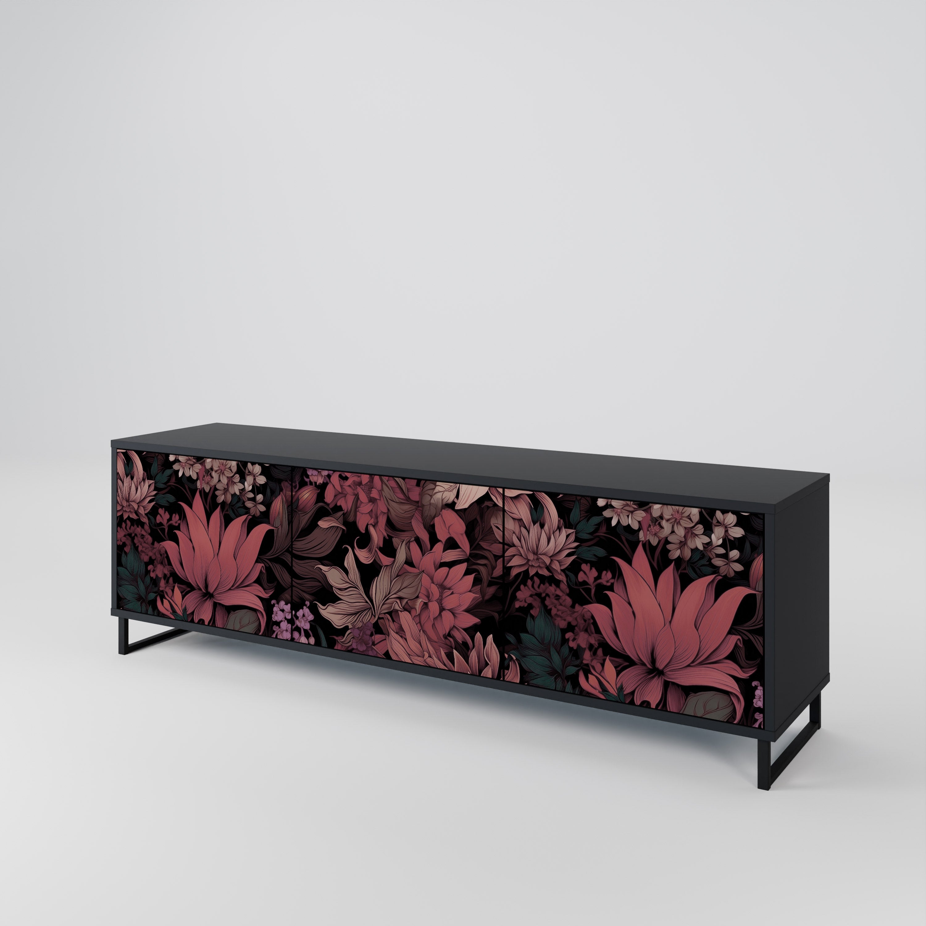 FLORAL WHISPER Mueble de TV de 3 Puertas