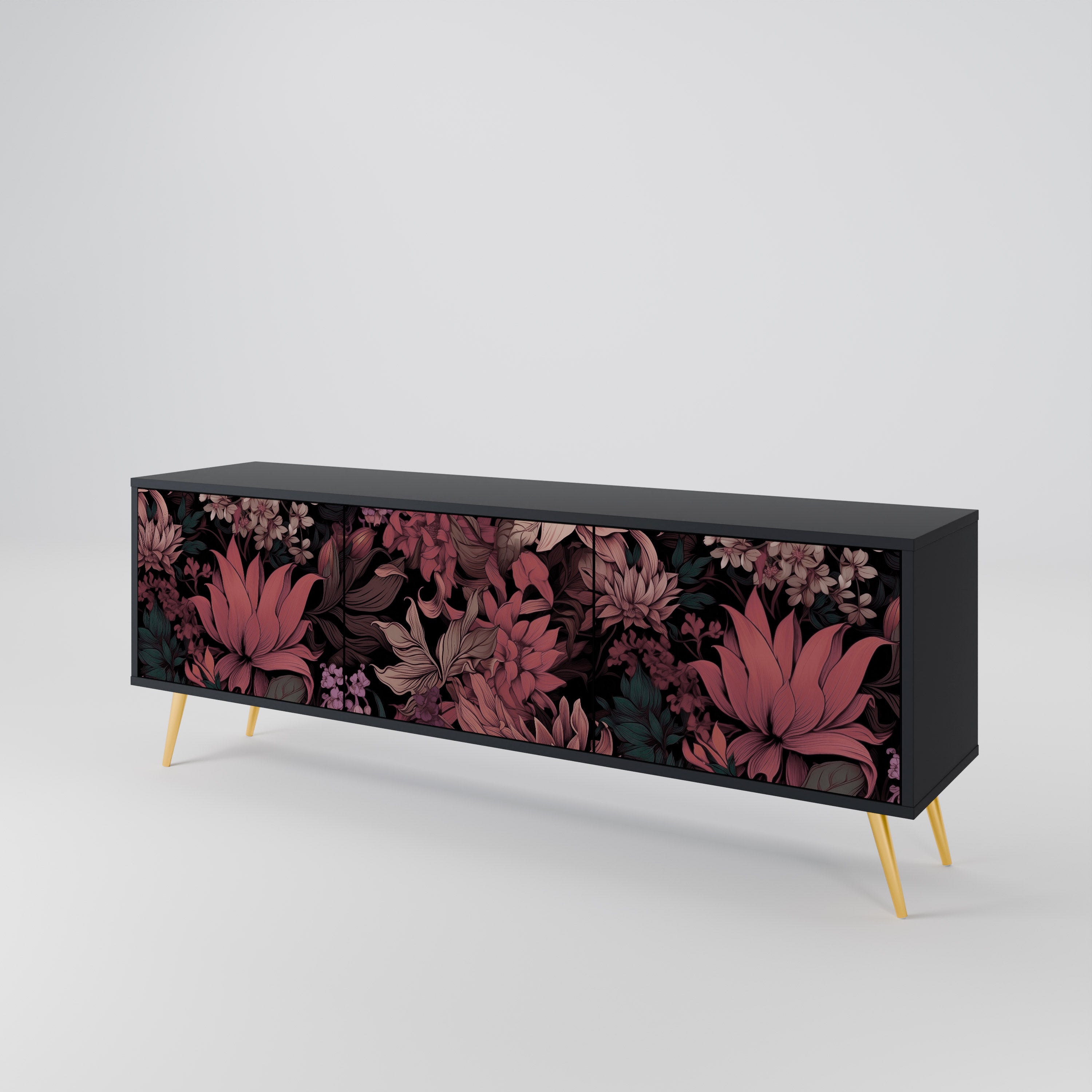 FLORAL WHISPER Mueble de TV de 3 Puertas