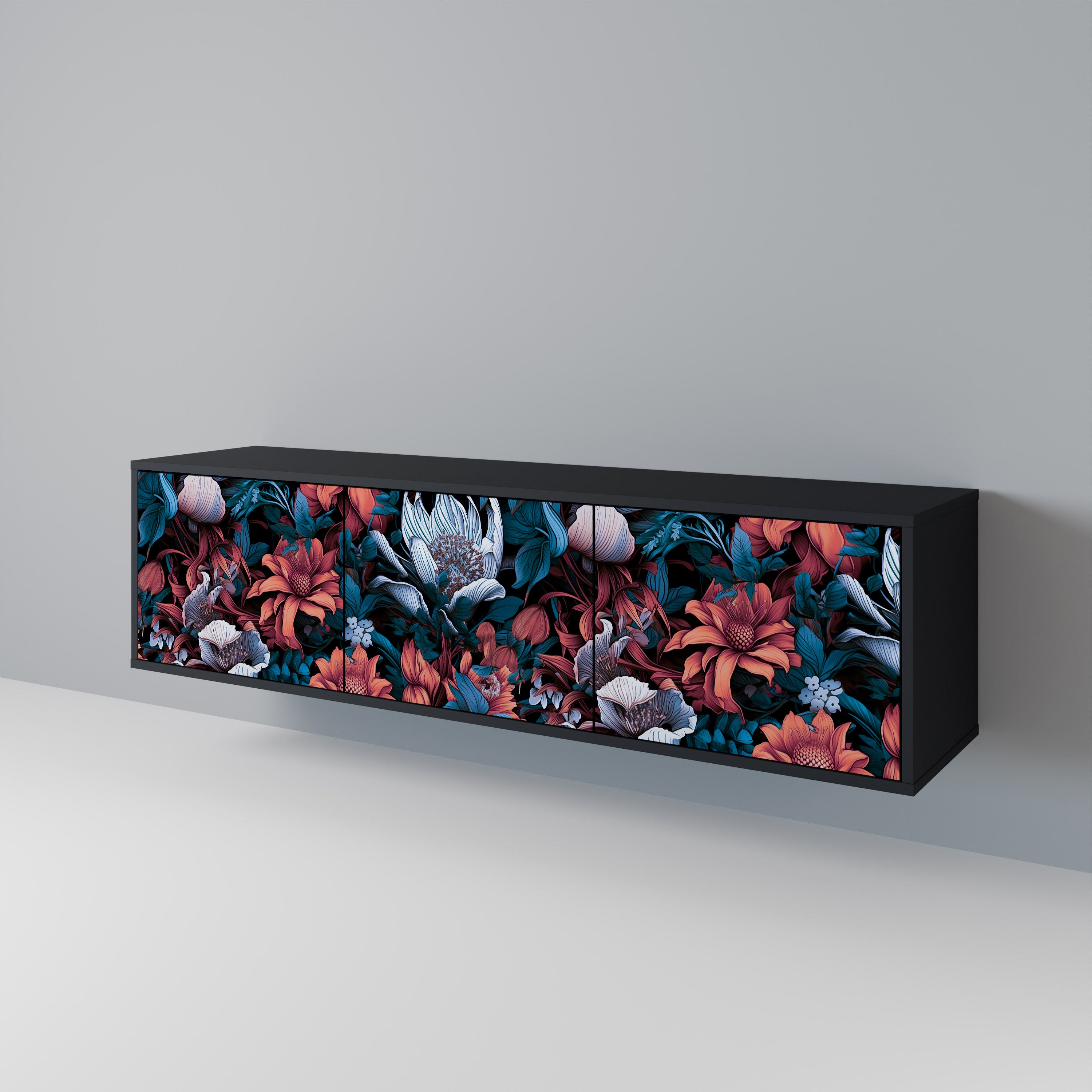 ETHEREAL BLOSSOMS Mueble de TV de 3 Puertas