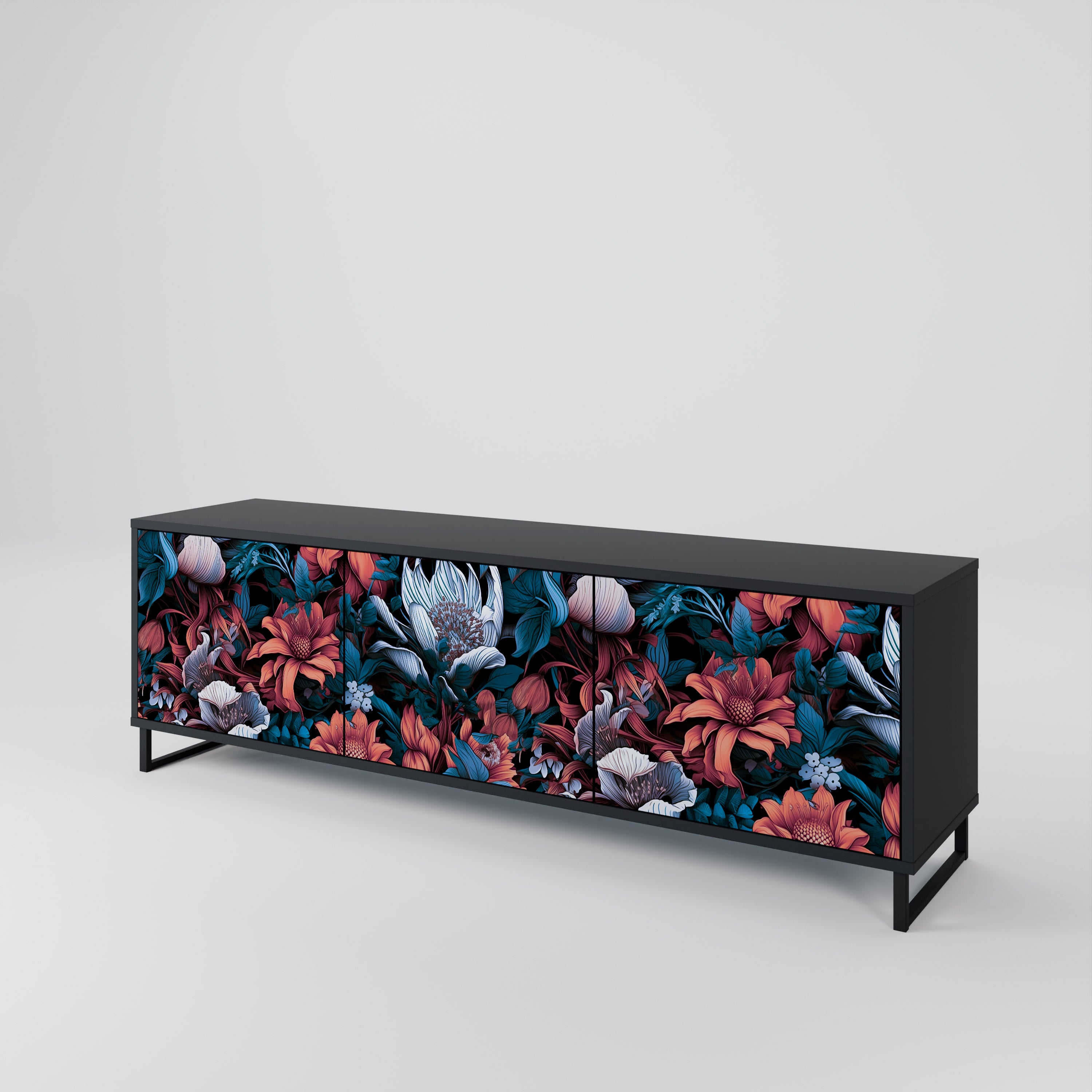 ETHEREAL BLOSSOMS Mueble de TV de 3 Puertas