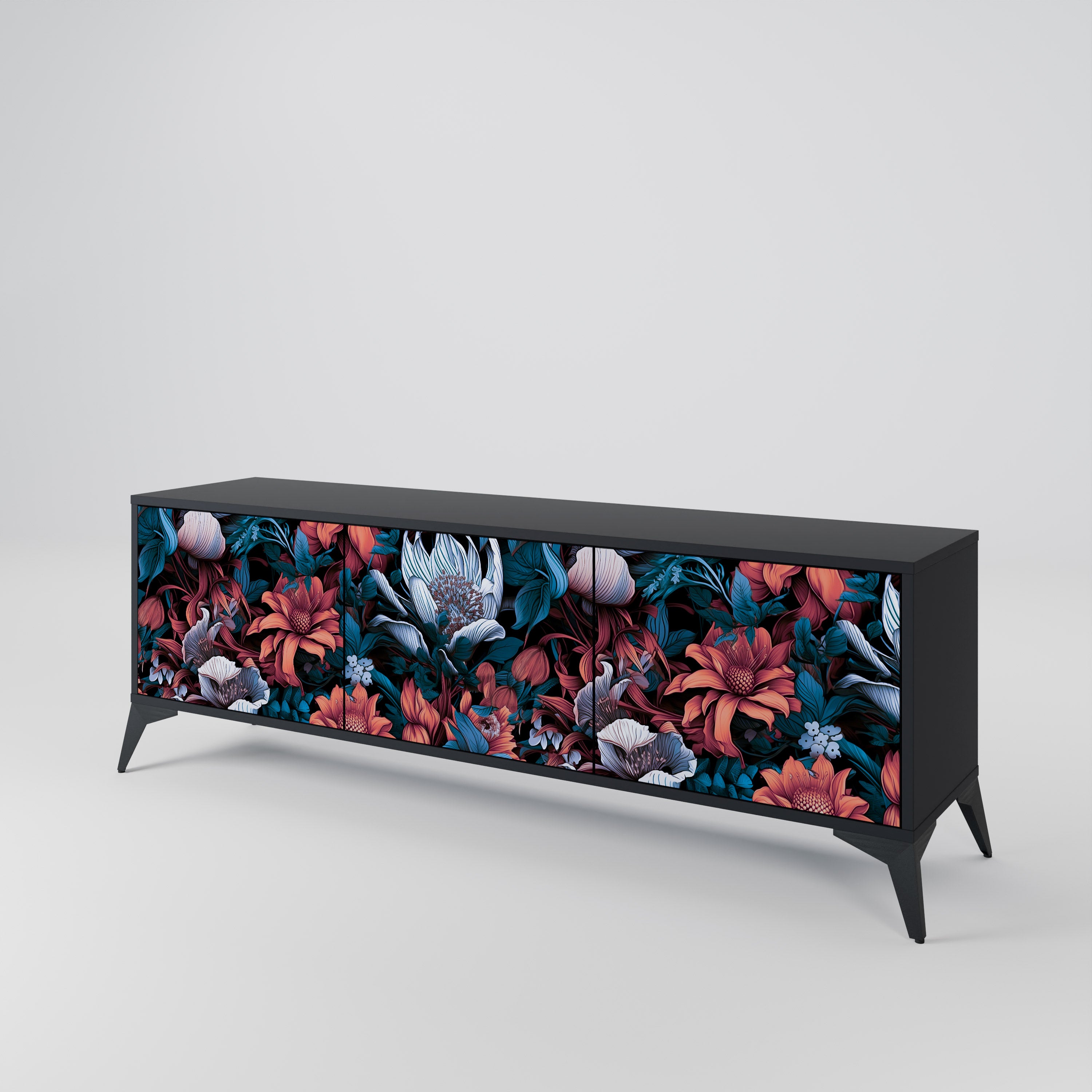 ETHEREAL BLOSSOMS Mueble de TV de 3 Puertas