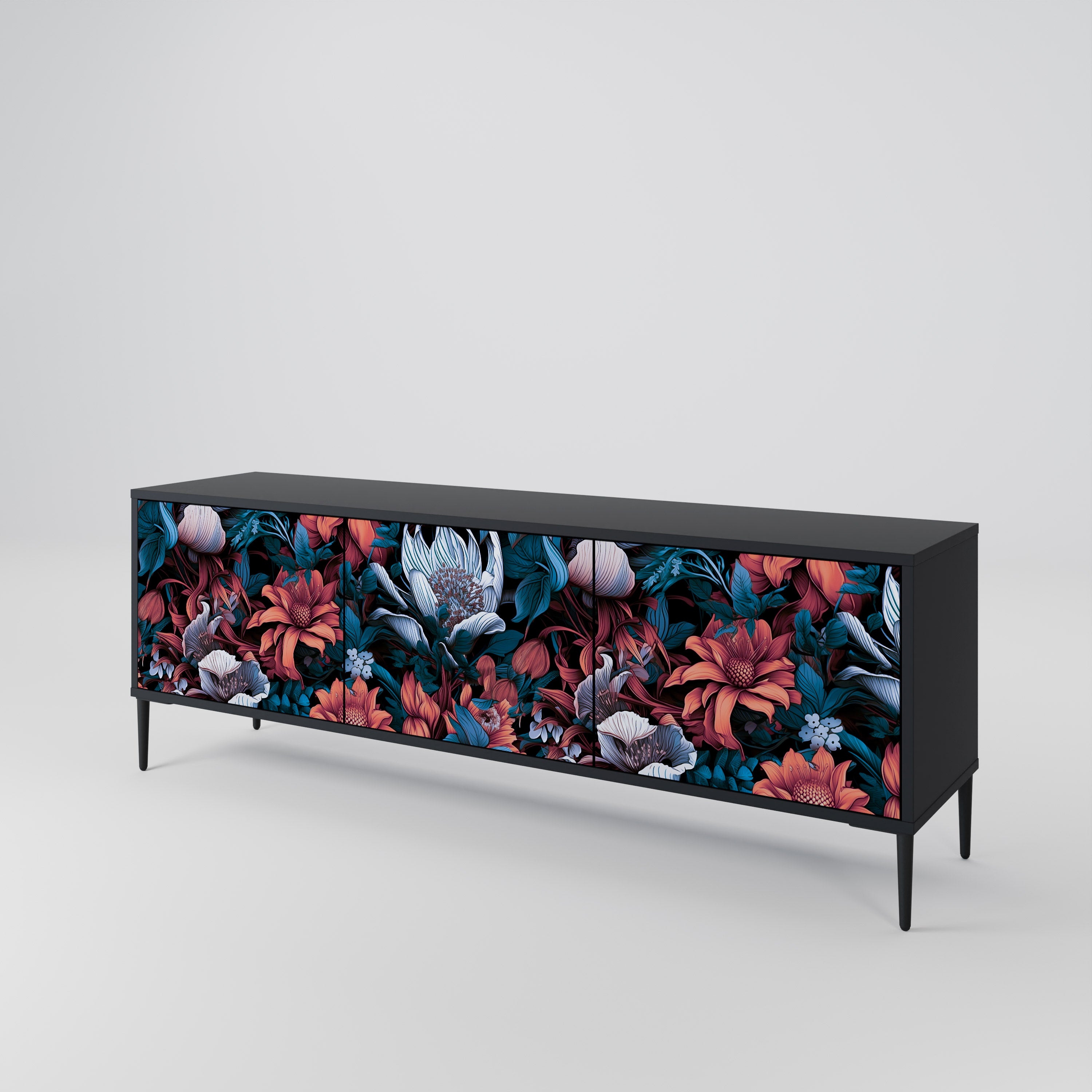 ETHEREAL BLOSSOMS Mueble de TV de 3 Puertas
