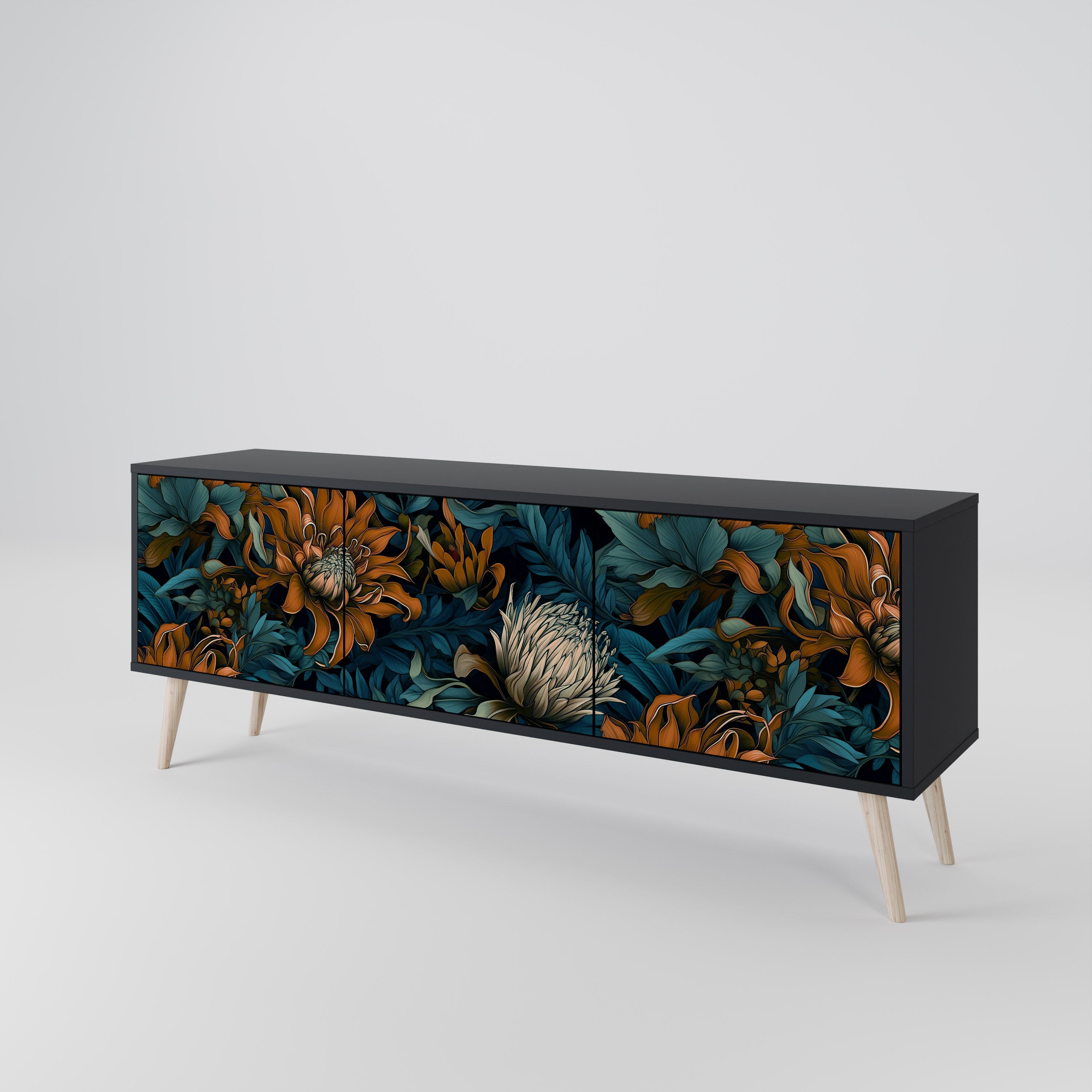 MORNING BLOOM Mueble de TV de 3 Puertas