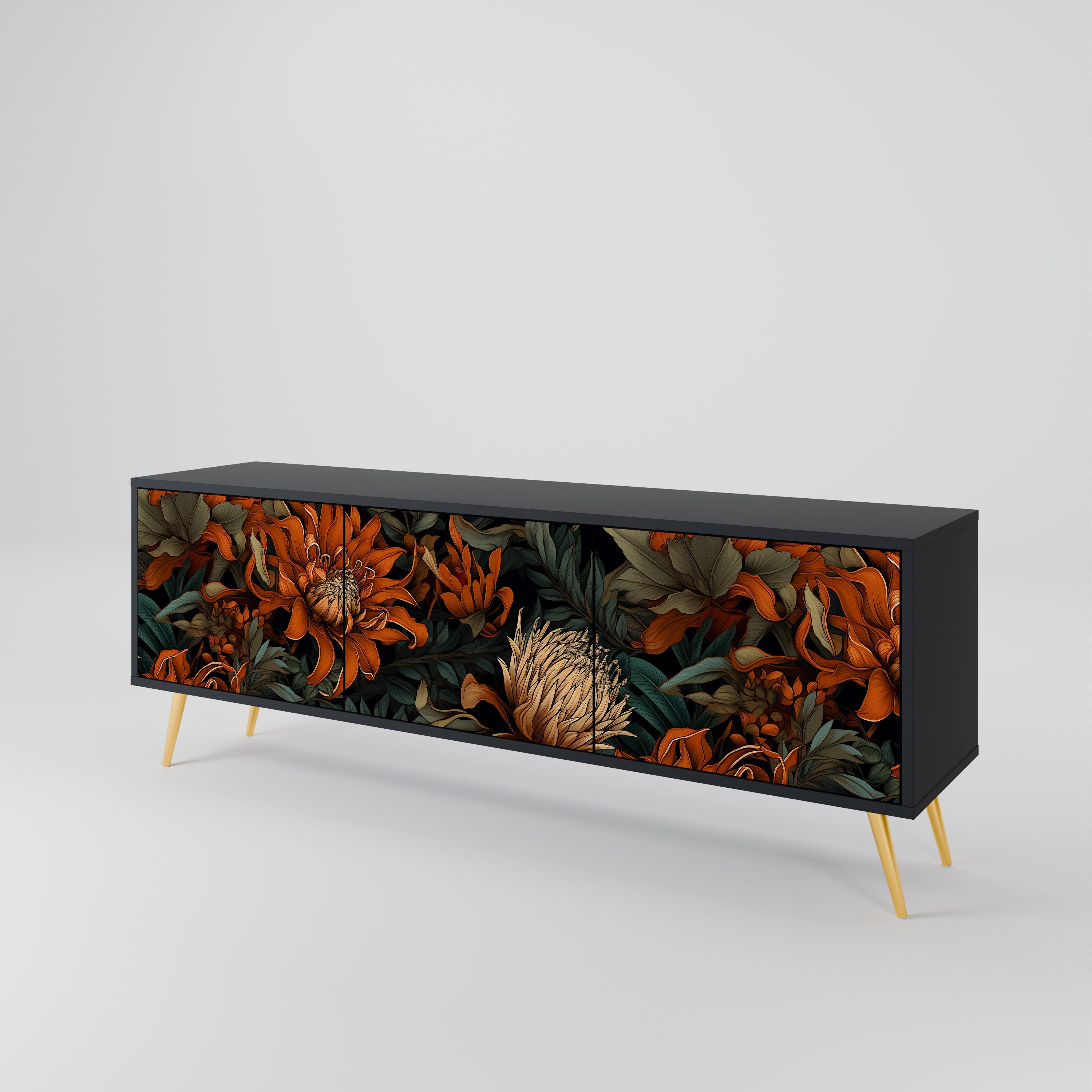 DAWN BLOOM Mueble de TV de 3 Puertas