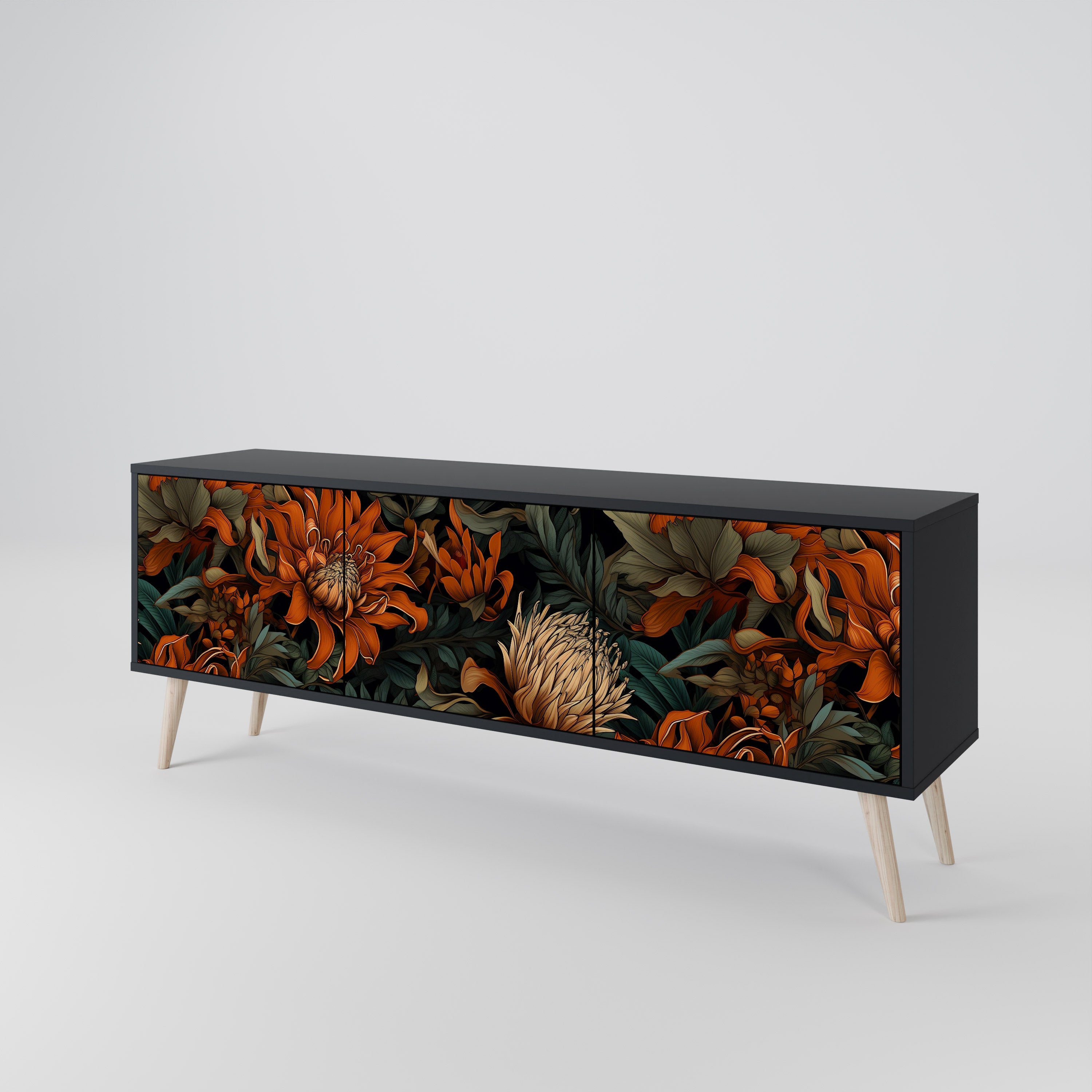 DAWN BLOOM Mueble de TV de 3 Puertas