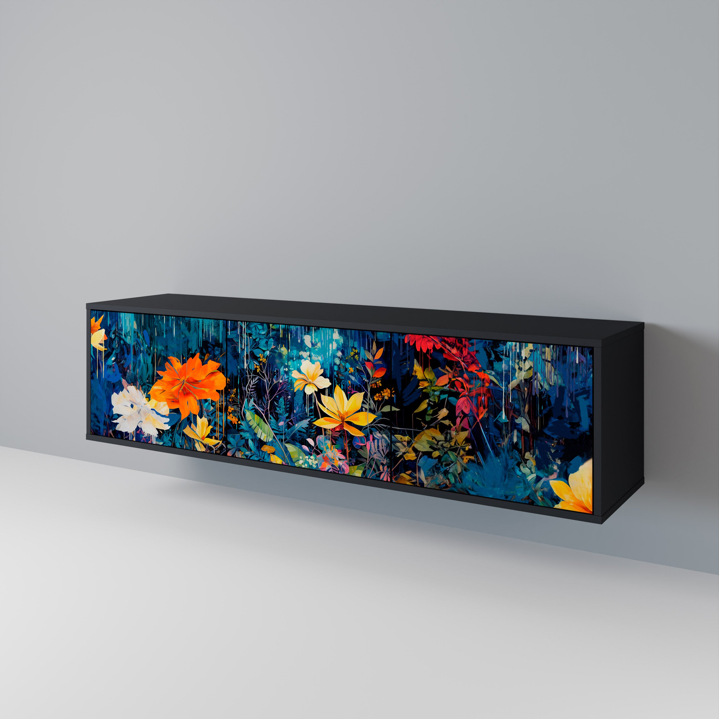 MIDNIGHT BLOSSOM 3-türiges TV-Lowboard