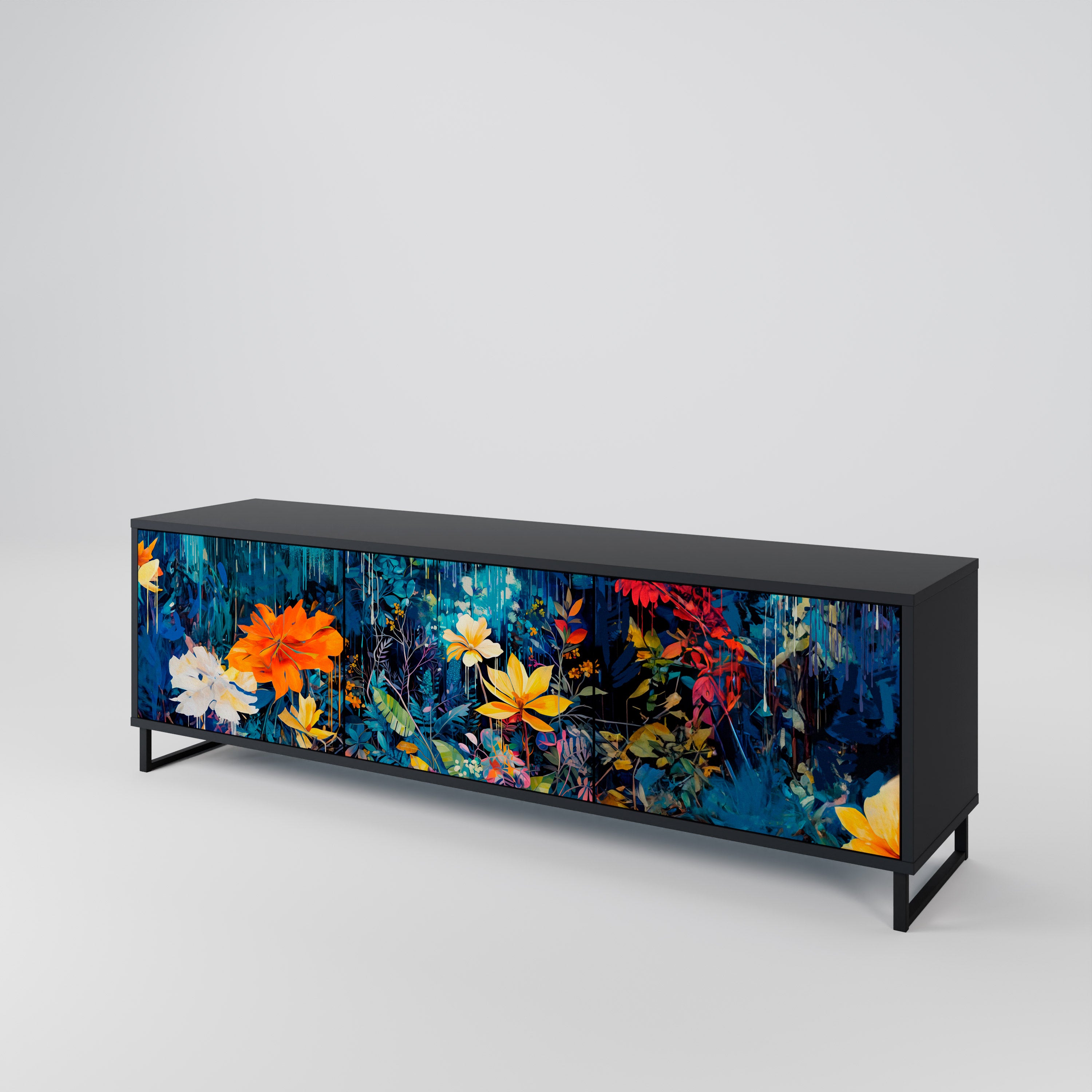 MIDNIGHT BLOSSOM 3-türiges TV-Lowboard