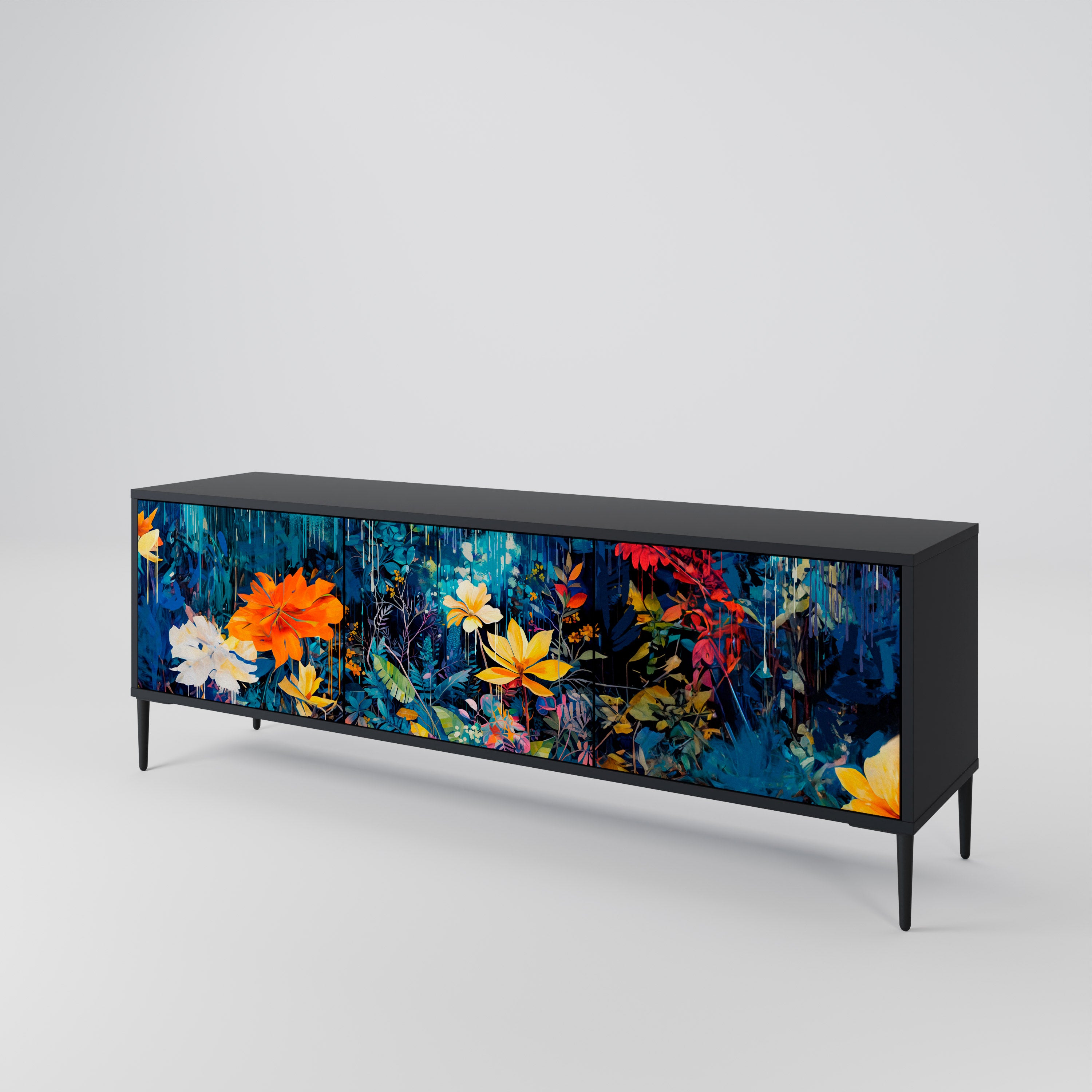 MIDNIGHT BLOSSOM 3-türiges TV-Lowboard