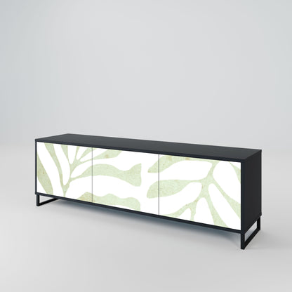 Mobile TV BOTANICAL SPARK a 3 ante con finitura nera