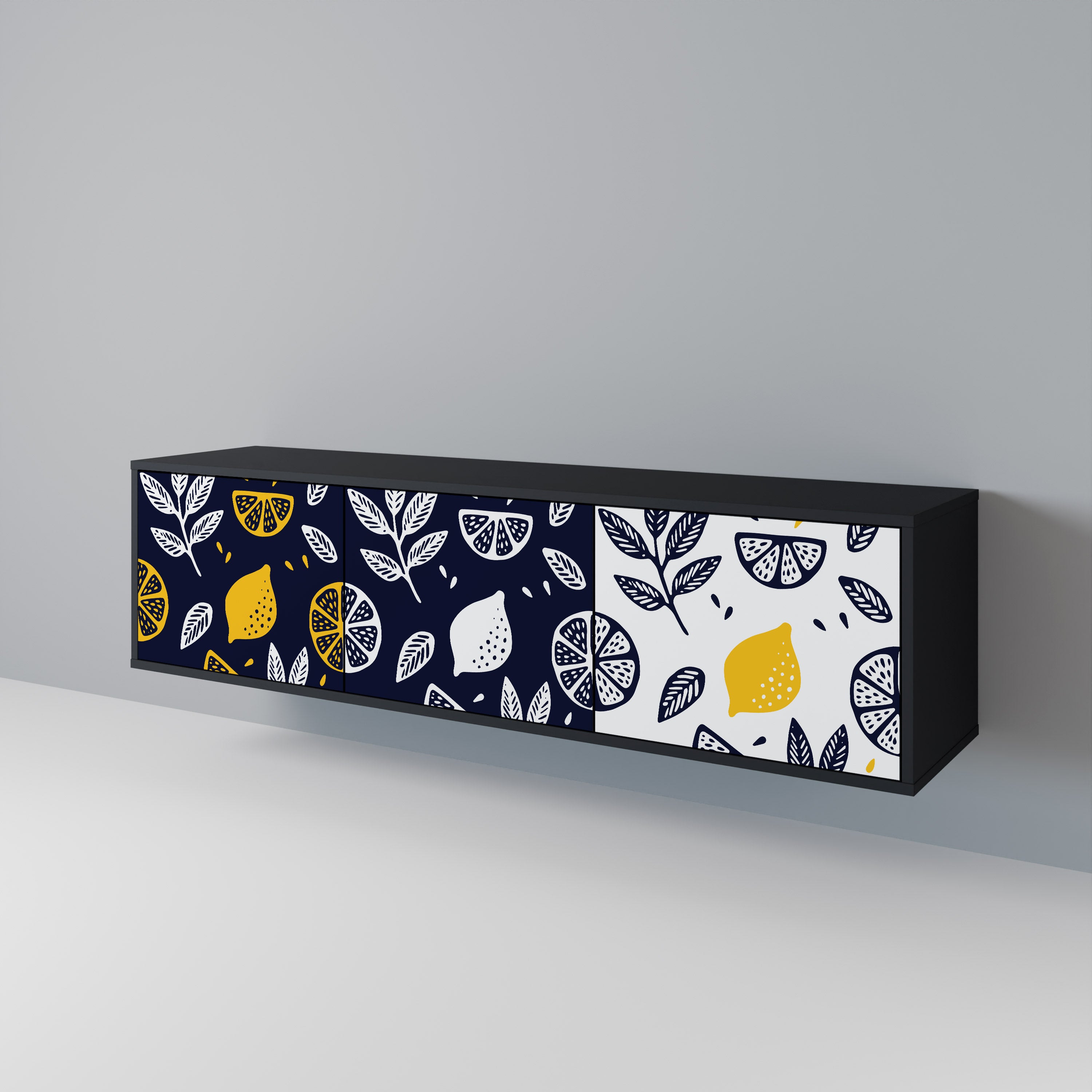 CITRUS BLACK AND WHITE 3-türiges TV-Lowboard
