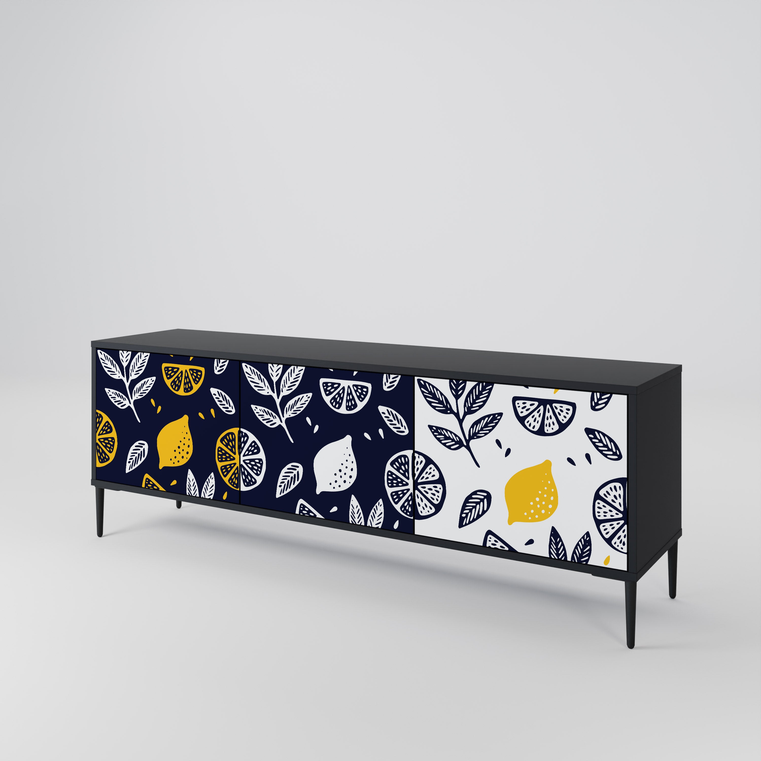 CITRUS BLACK AND WHITE 3-türiges TV-Lowboard
