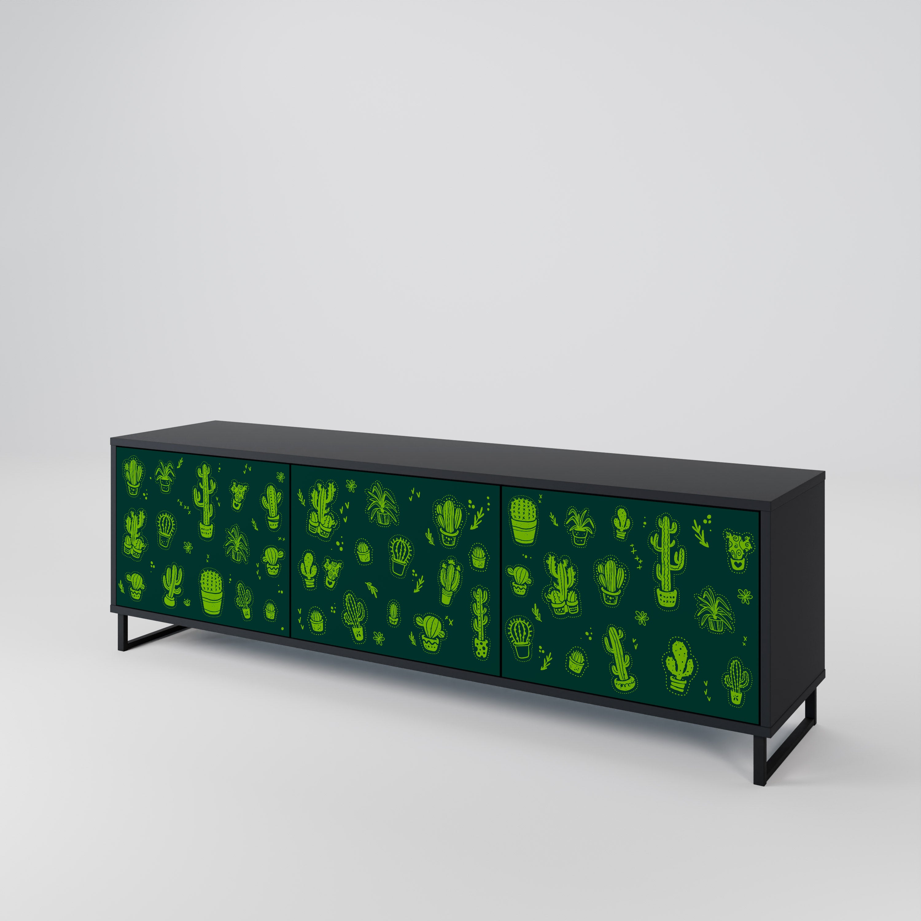 DESERT GREEN Třídveřový TV stolek