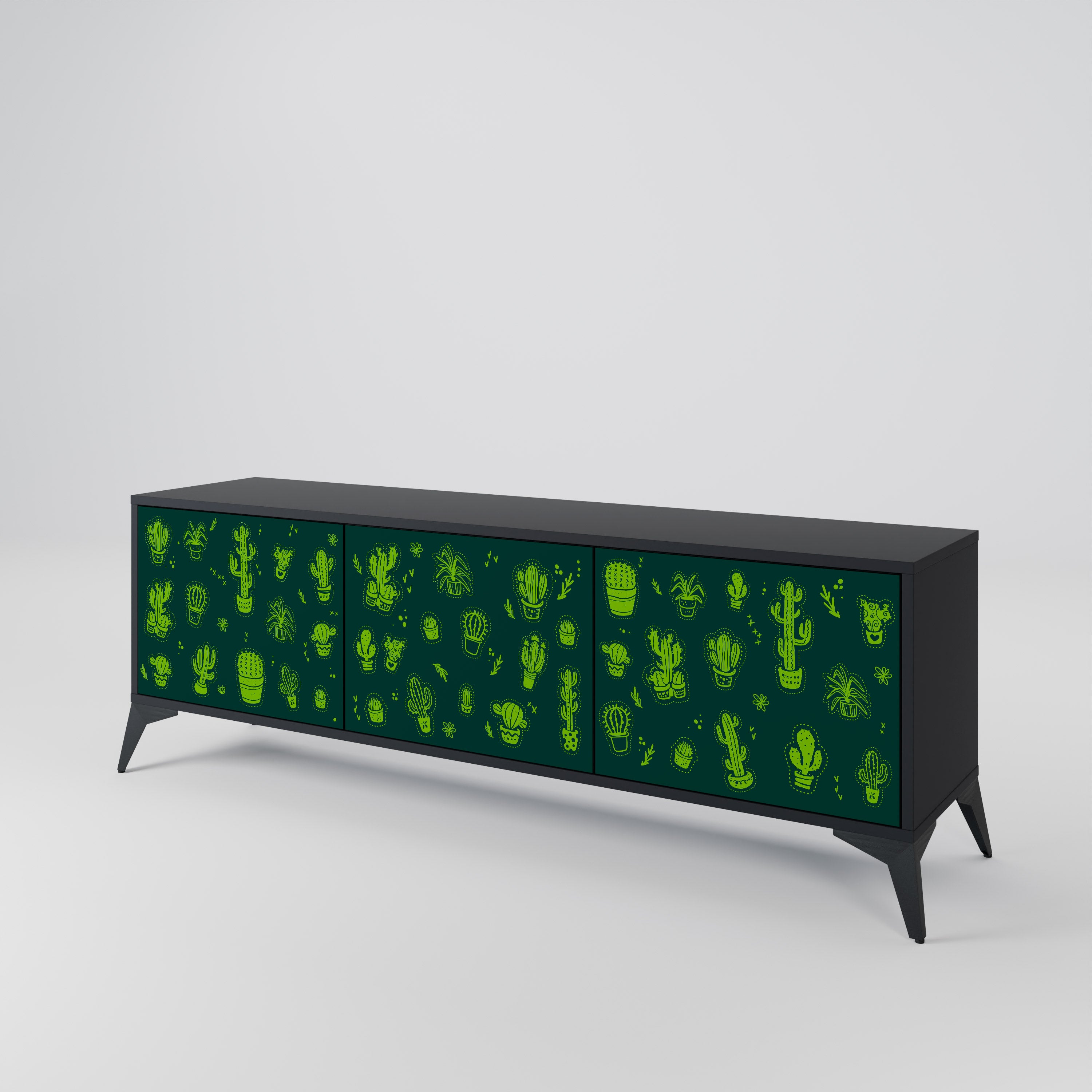DESERT GREEN Třídveřový TV stolek