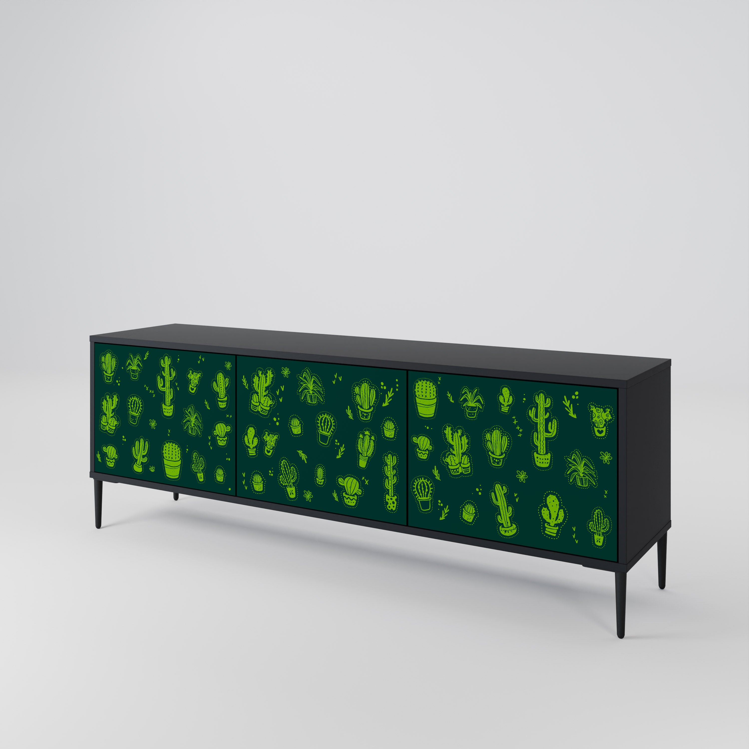 DESERT GREEN Třídveřový TV stolek