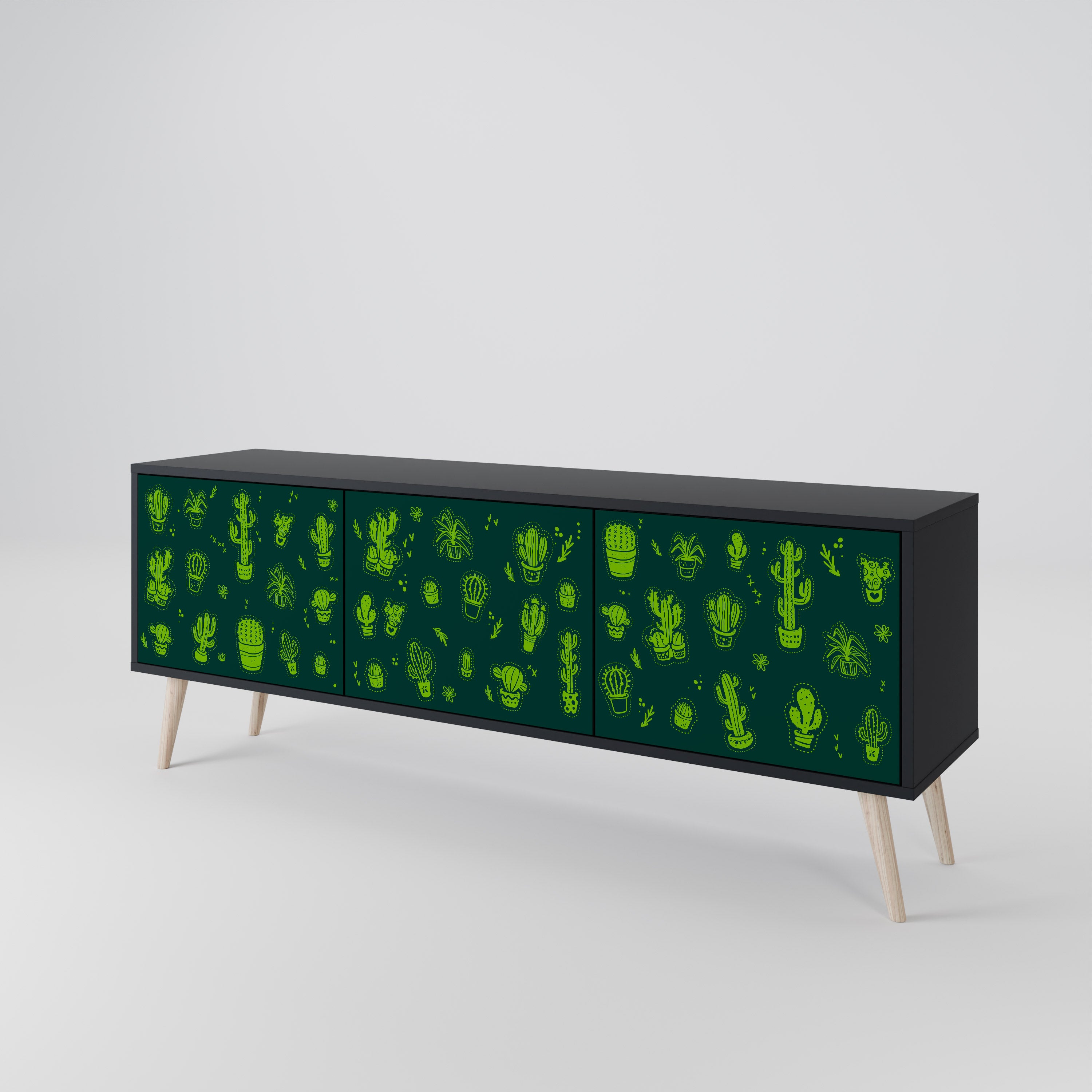 DESERT GREEN Třídveřový TV stolek