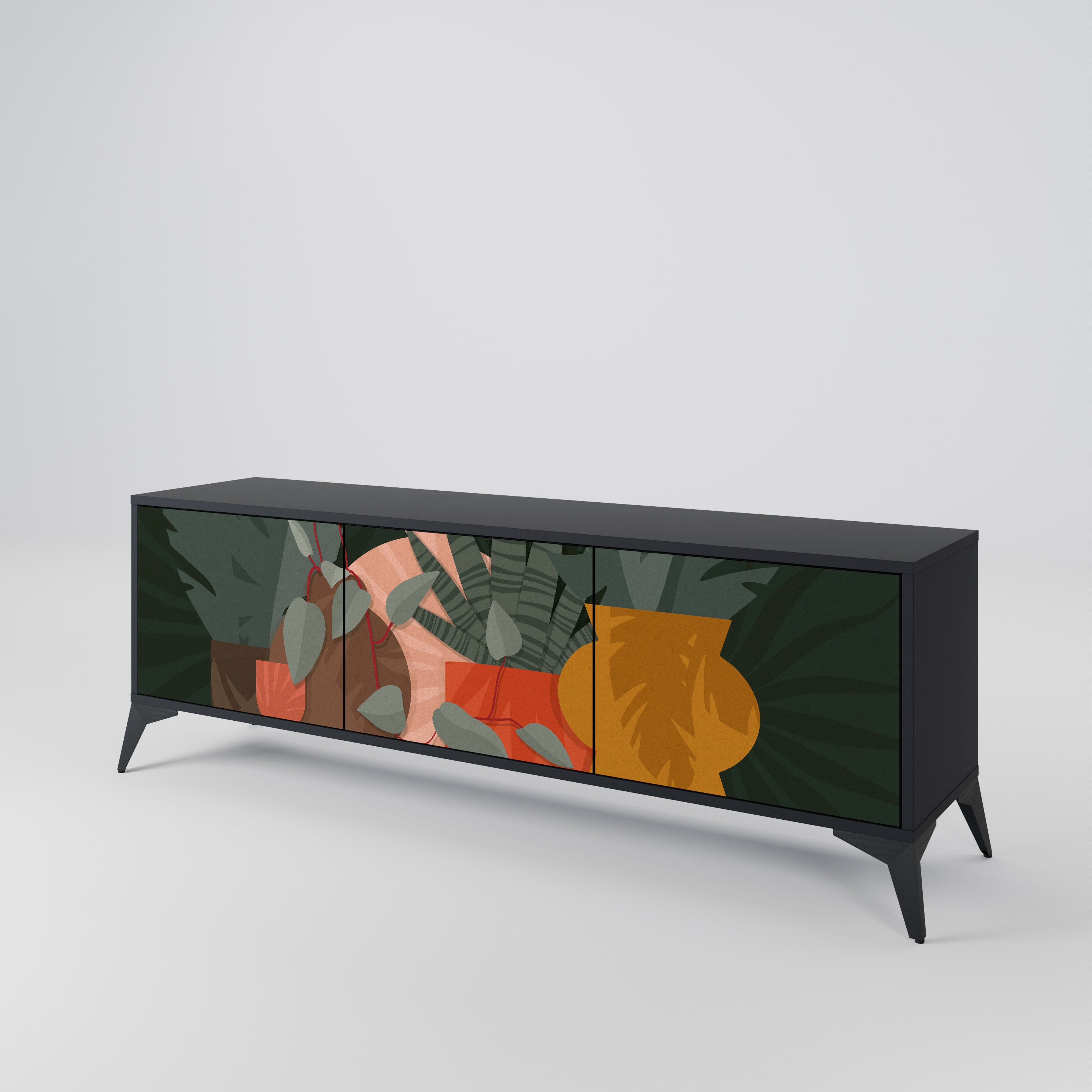 TROPICAL COMPOSITION Třídveřový TV stolek