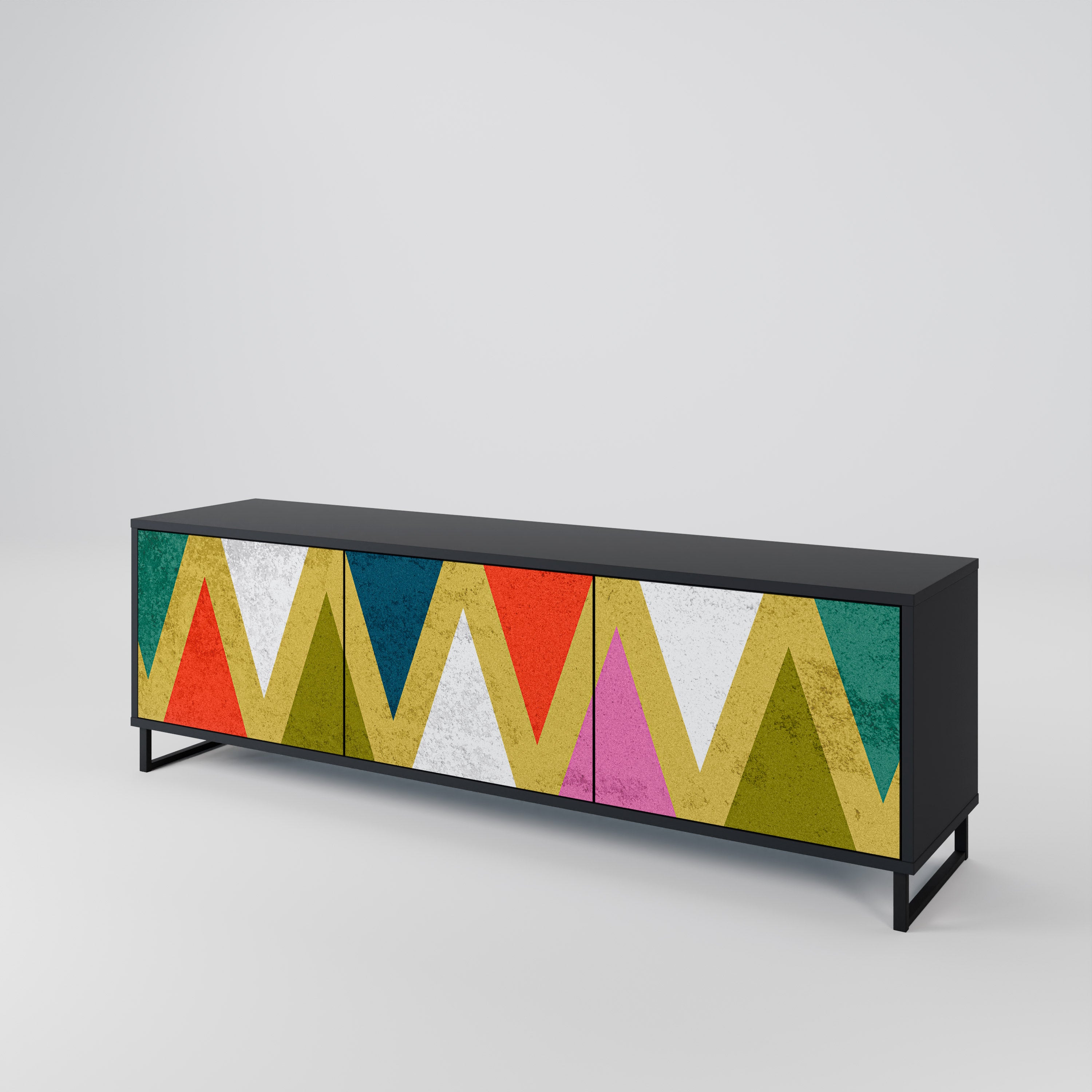 COLORFUL TRIANGLES 3-türiges TV-Lowboard
