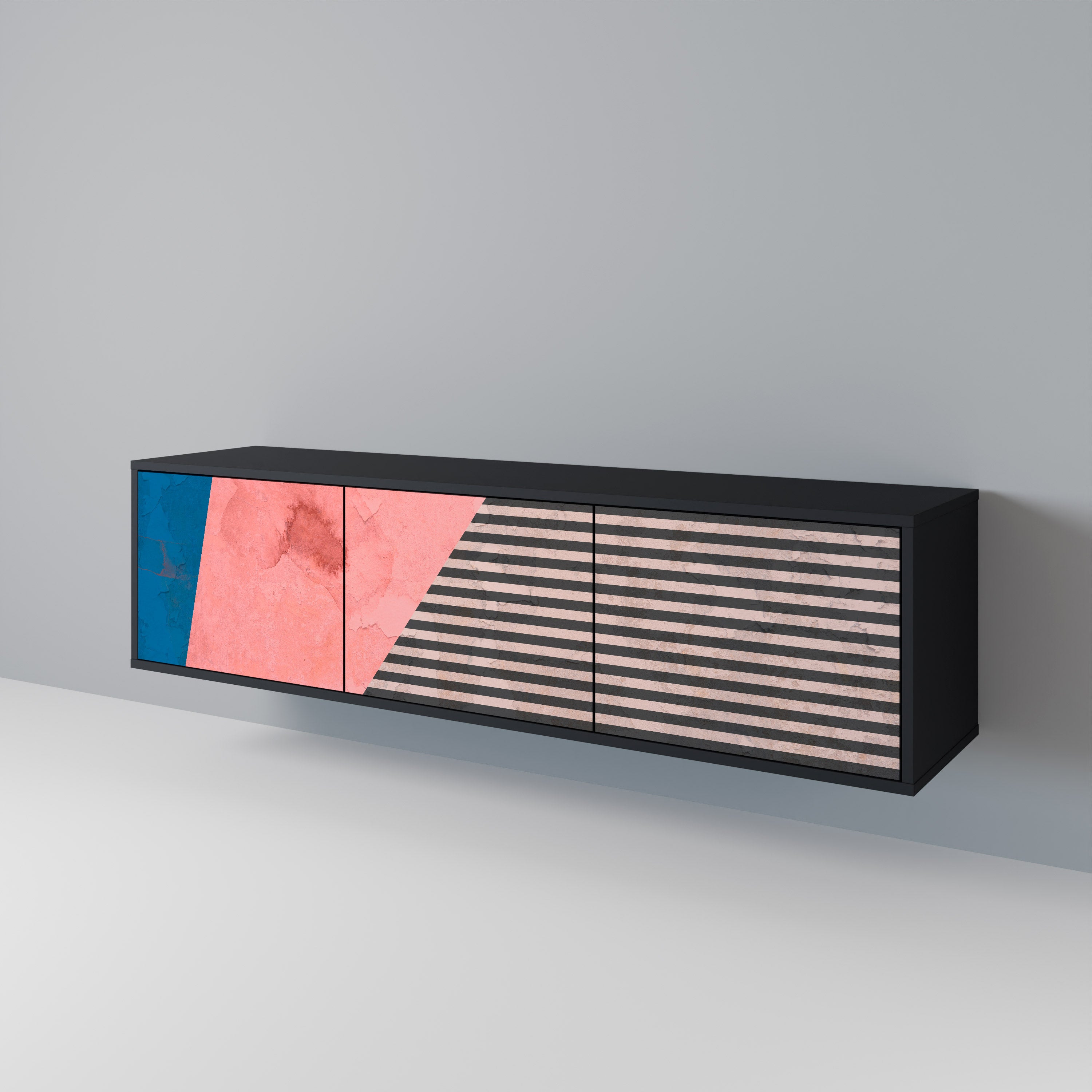 GLAMOROUS STRIPE 3-türiges TV-Lowboard