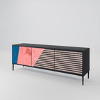 GLAMOROUS STRIPE 3-Door TV Cabinet