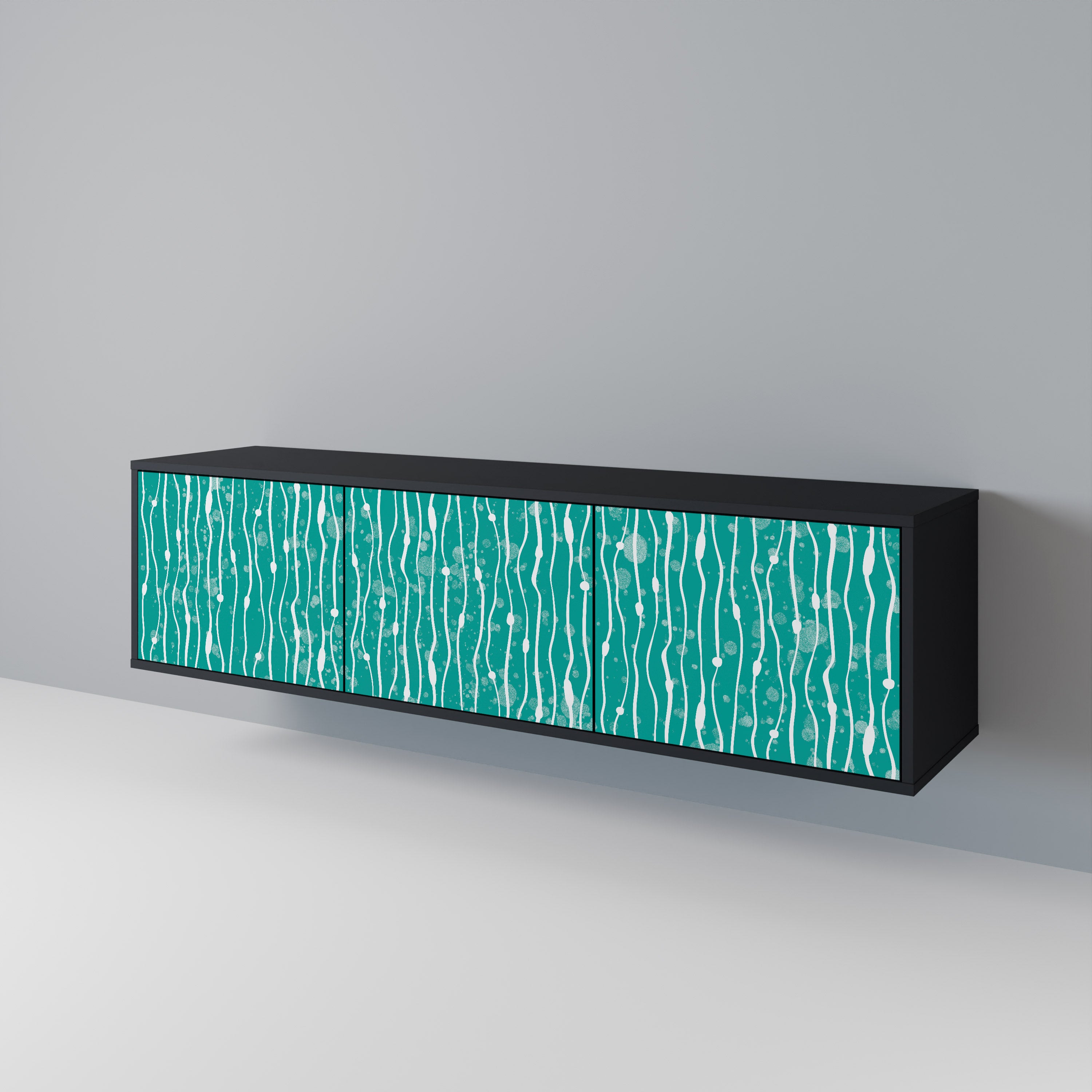 TURQUOISE RAIN 3-türiges TV-Lowboard