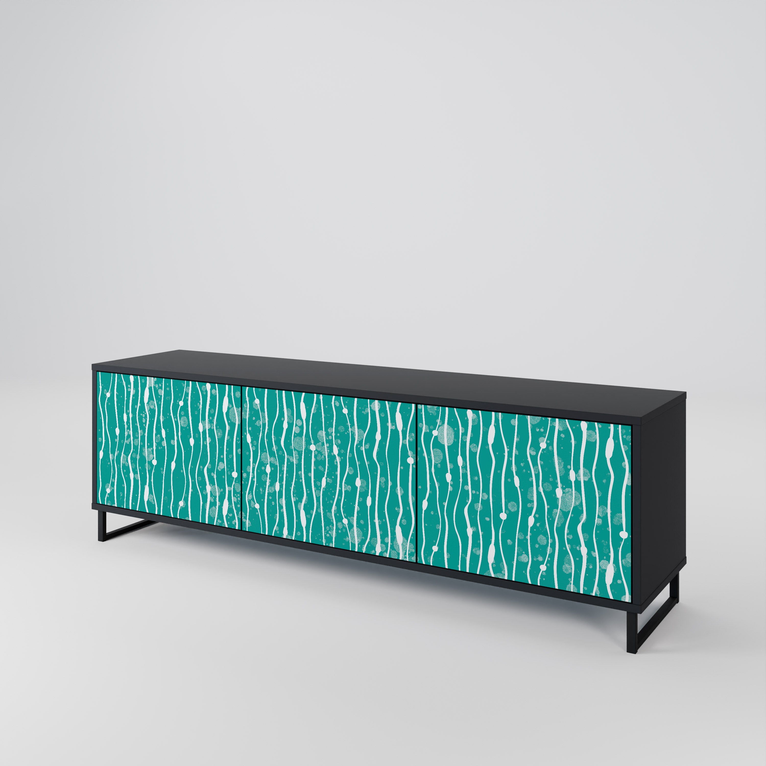 TURQUOISE RAIN 3-türiges TV-Lowboard