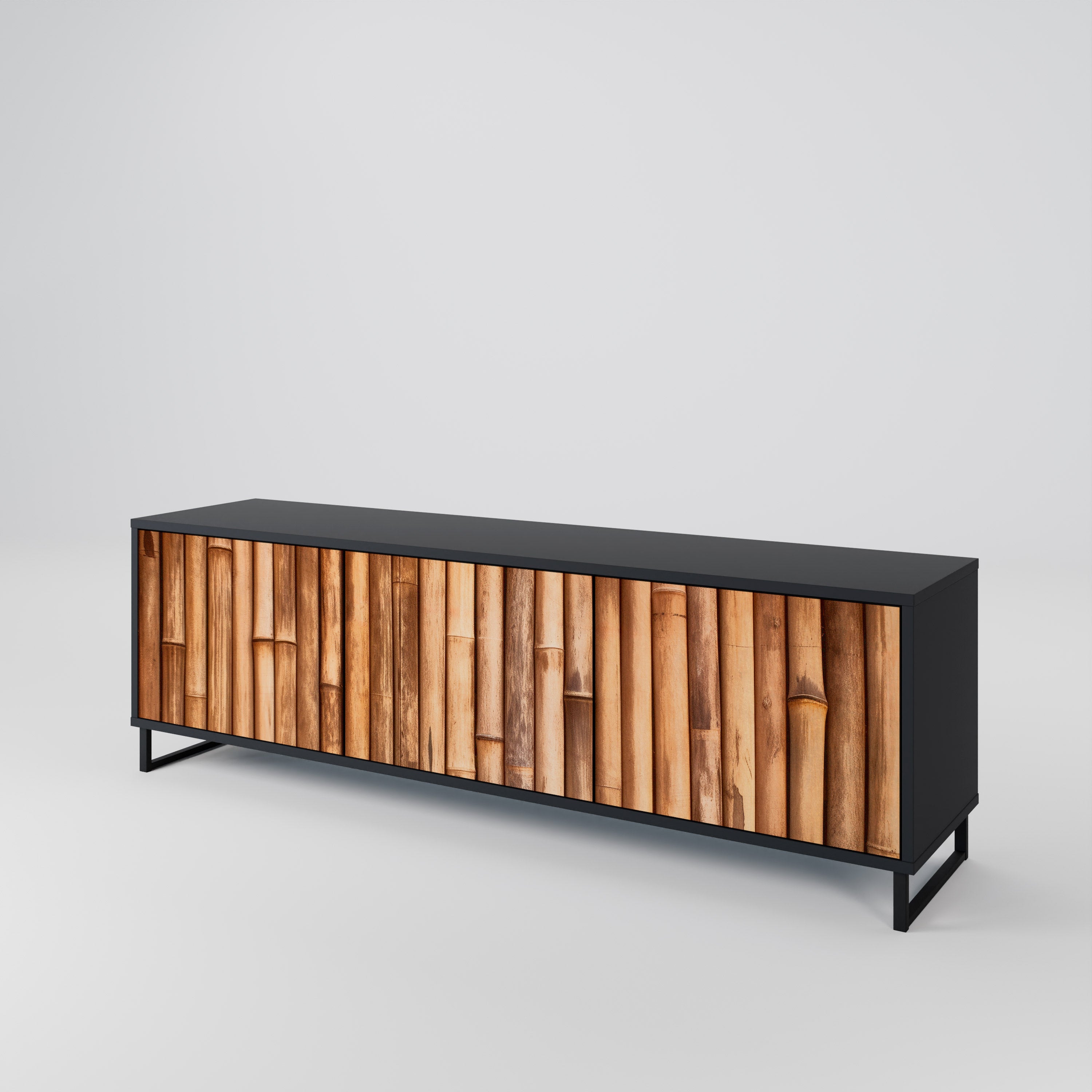NATURAL WOOD Mueble de TV de 3 Puertas