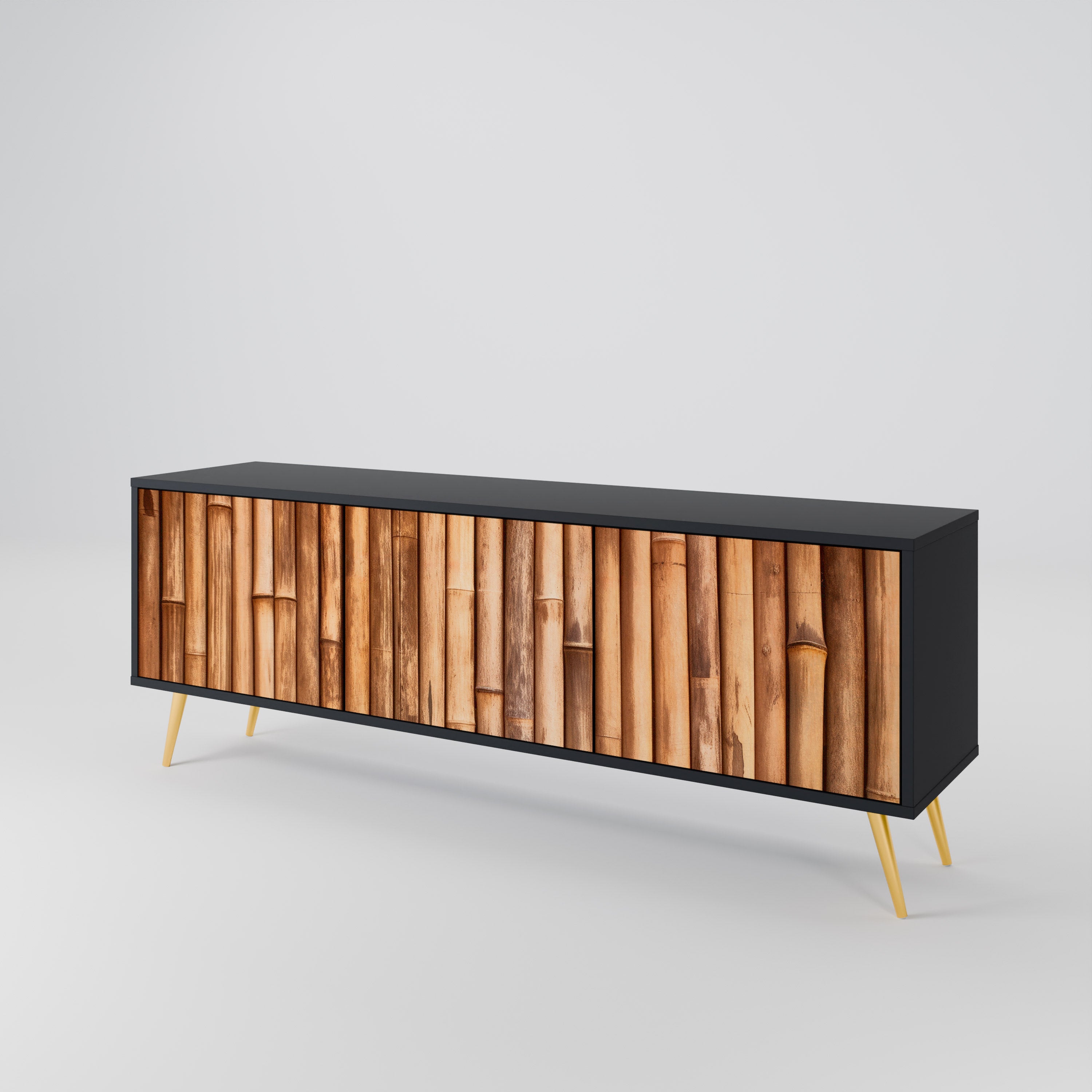 NATURAL WOOD Mueble de TV de 3 Puertas
