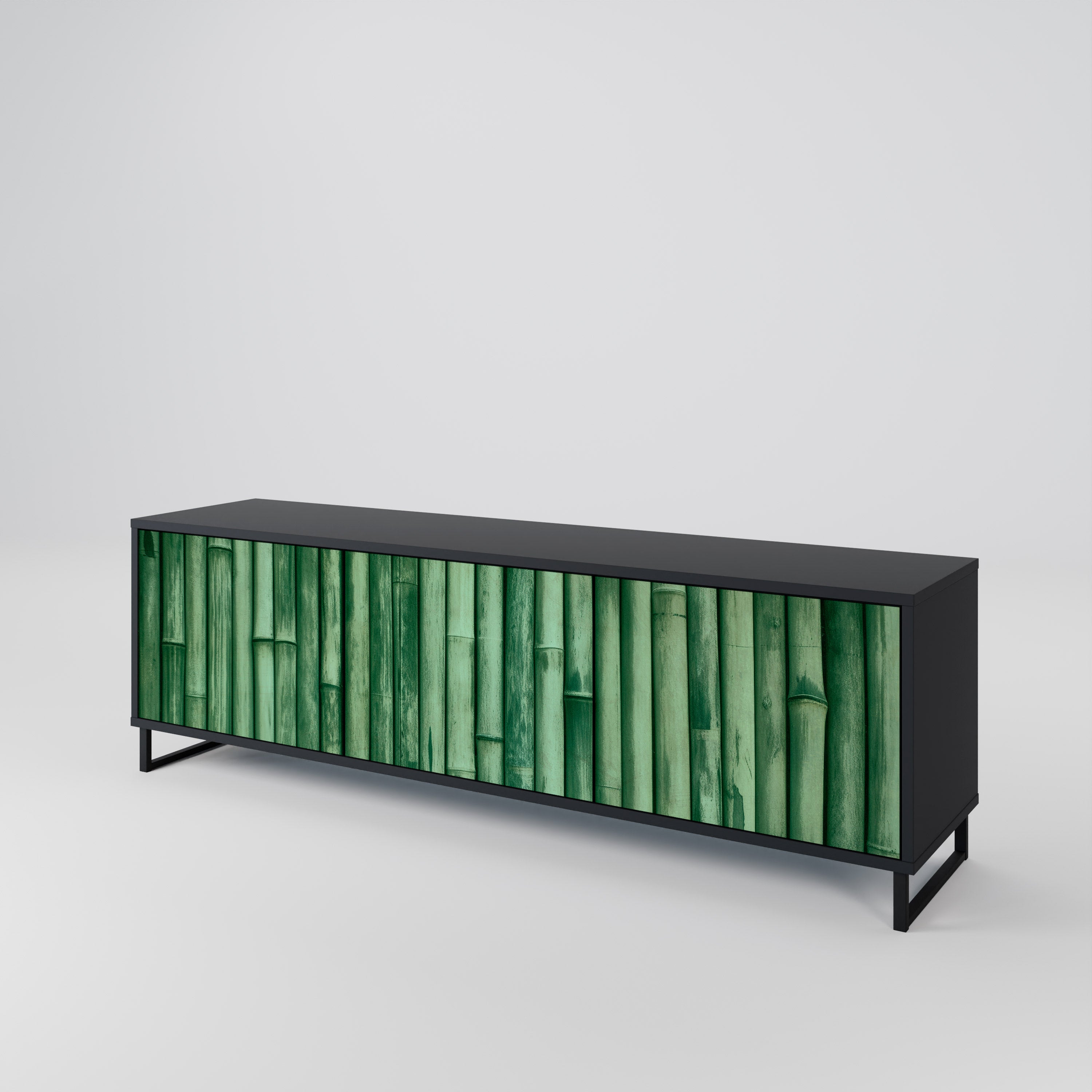 NATURAL GREEN Mueble de TV de 3 Puertas