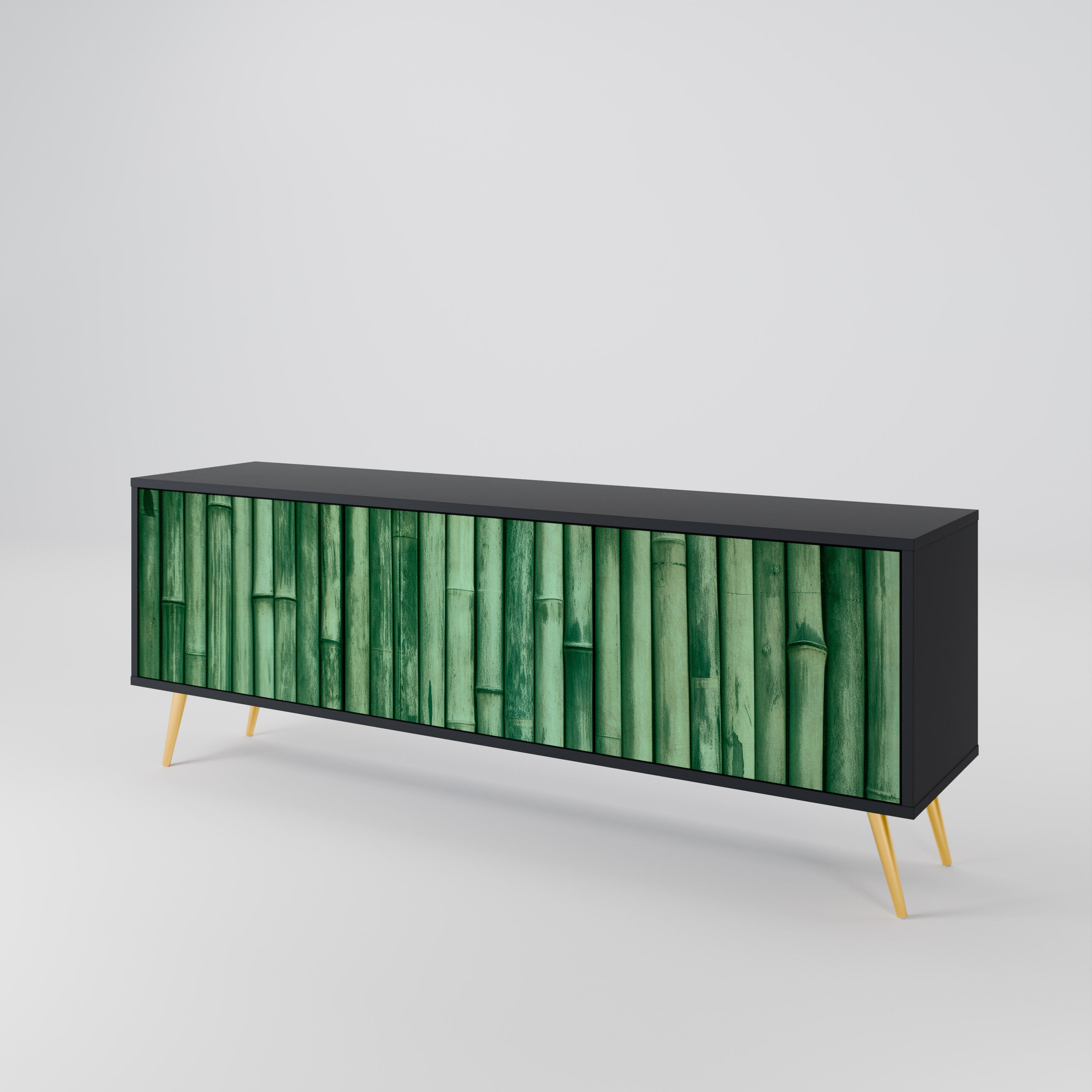 NATURAL GREEN Mueble de TV de 3 Puertas