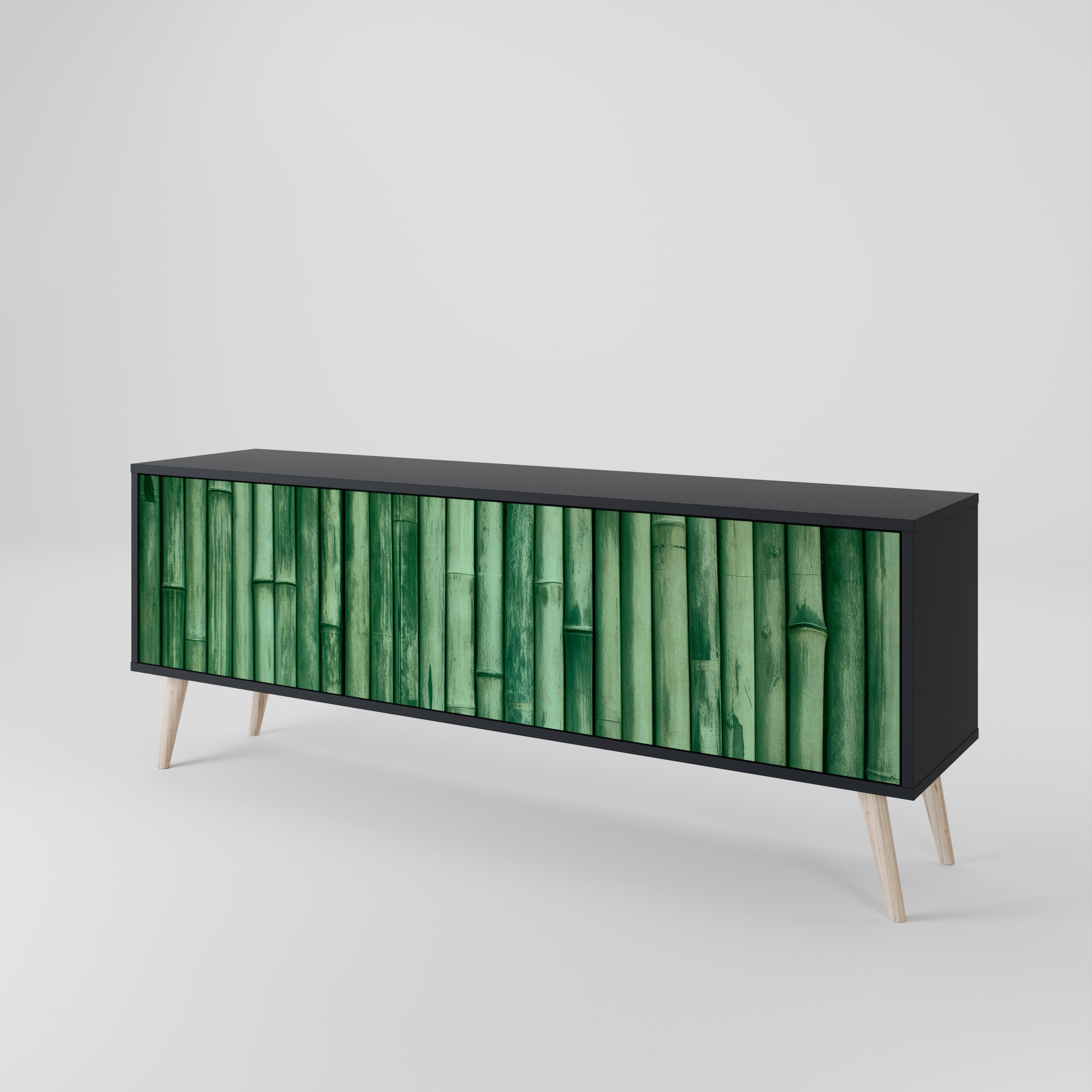 NATURAL GREEN Mueble de TV de 3 Puertas