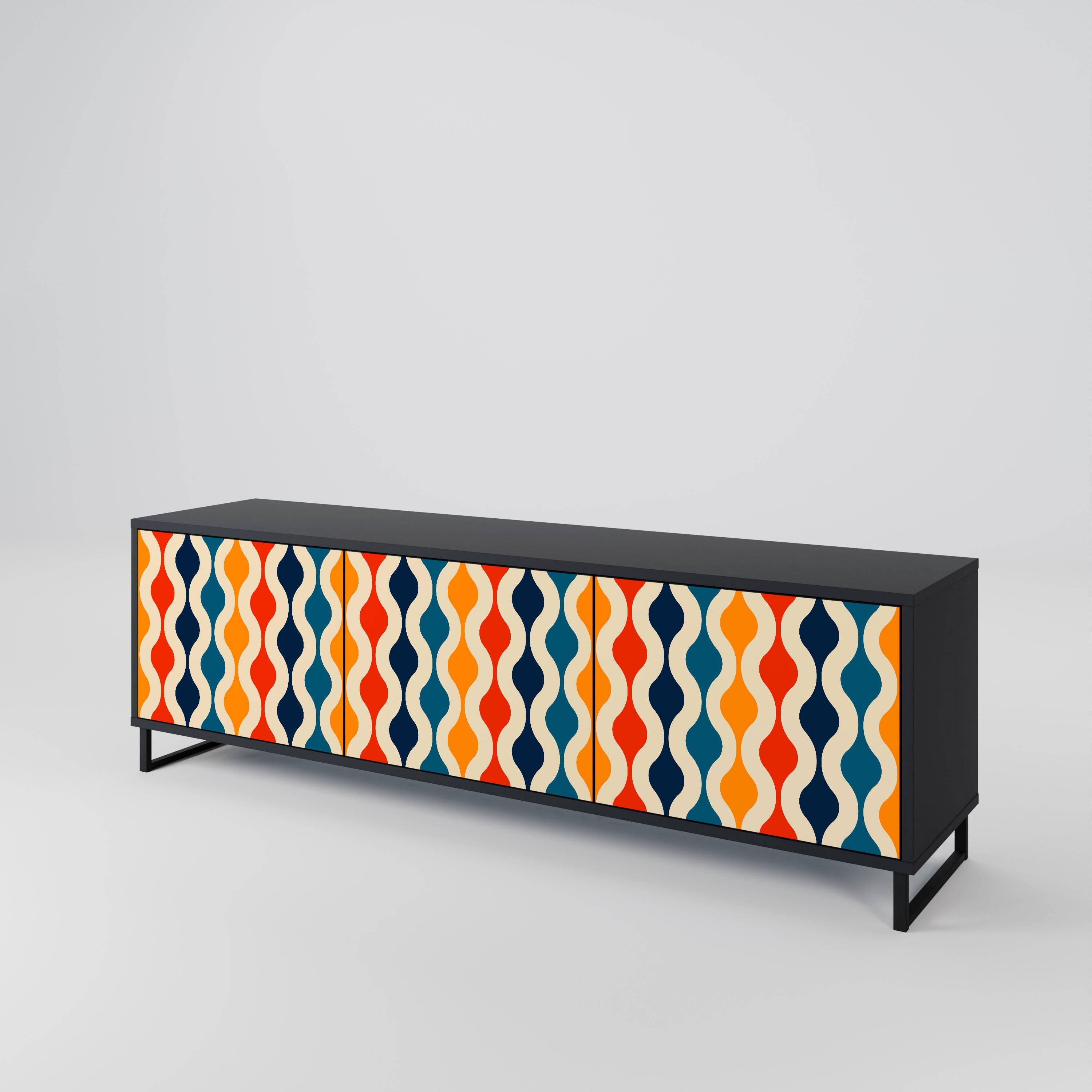 COLORFUL NOSTALGIA Mueble de TV de 3 Puertas
