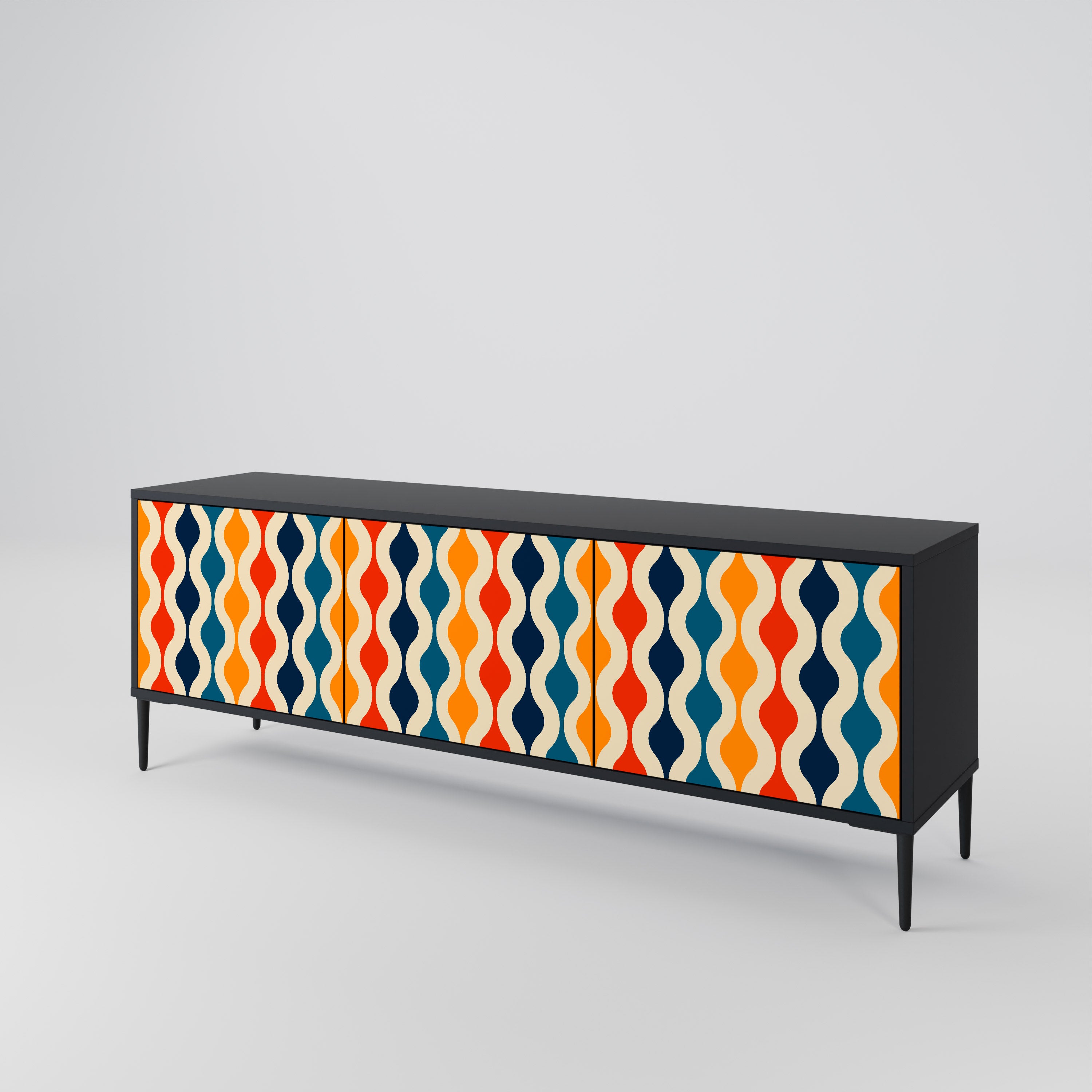 COLORFUL NOSTALGIA Mueble de TV de 3 Puertas