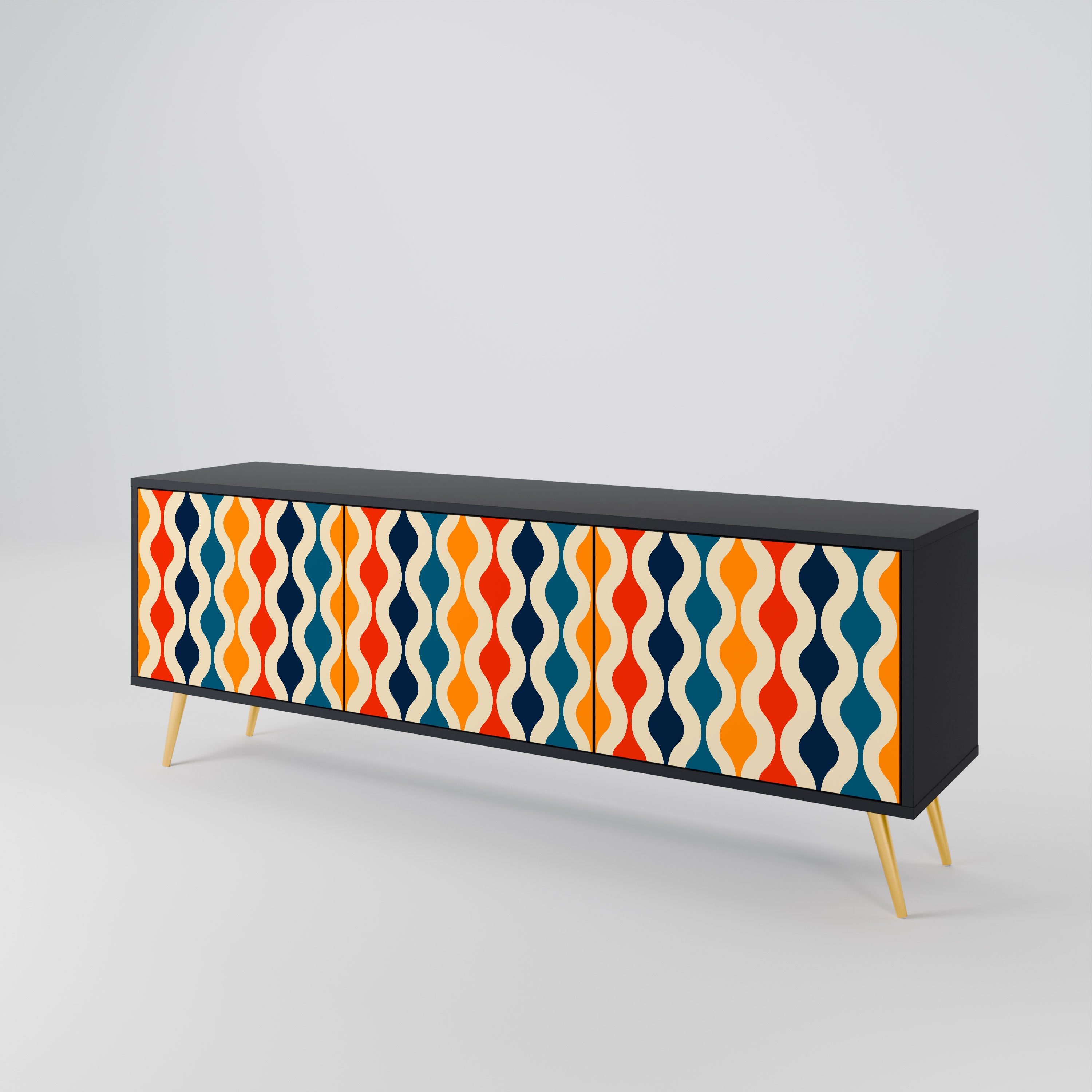 COLORFUL NOSTALGIA Mueble de TV de 3 Puertas