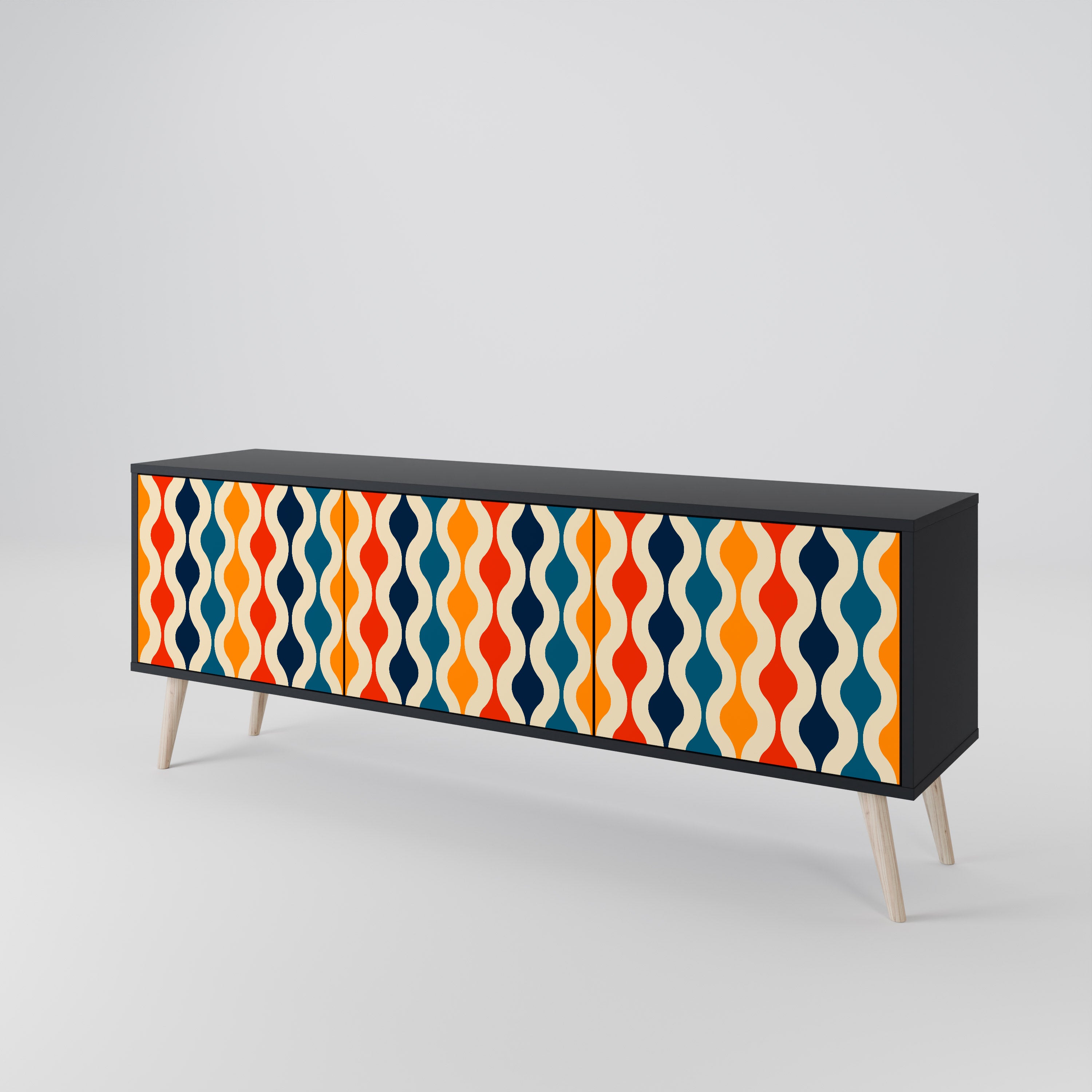 COLORFUL NOSTALGIA Mueble de TV de 3 Puertas