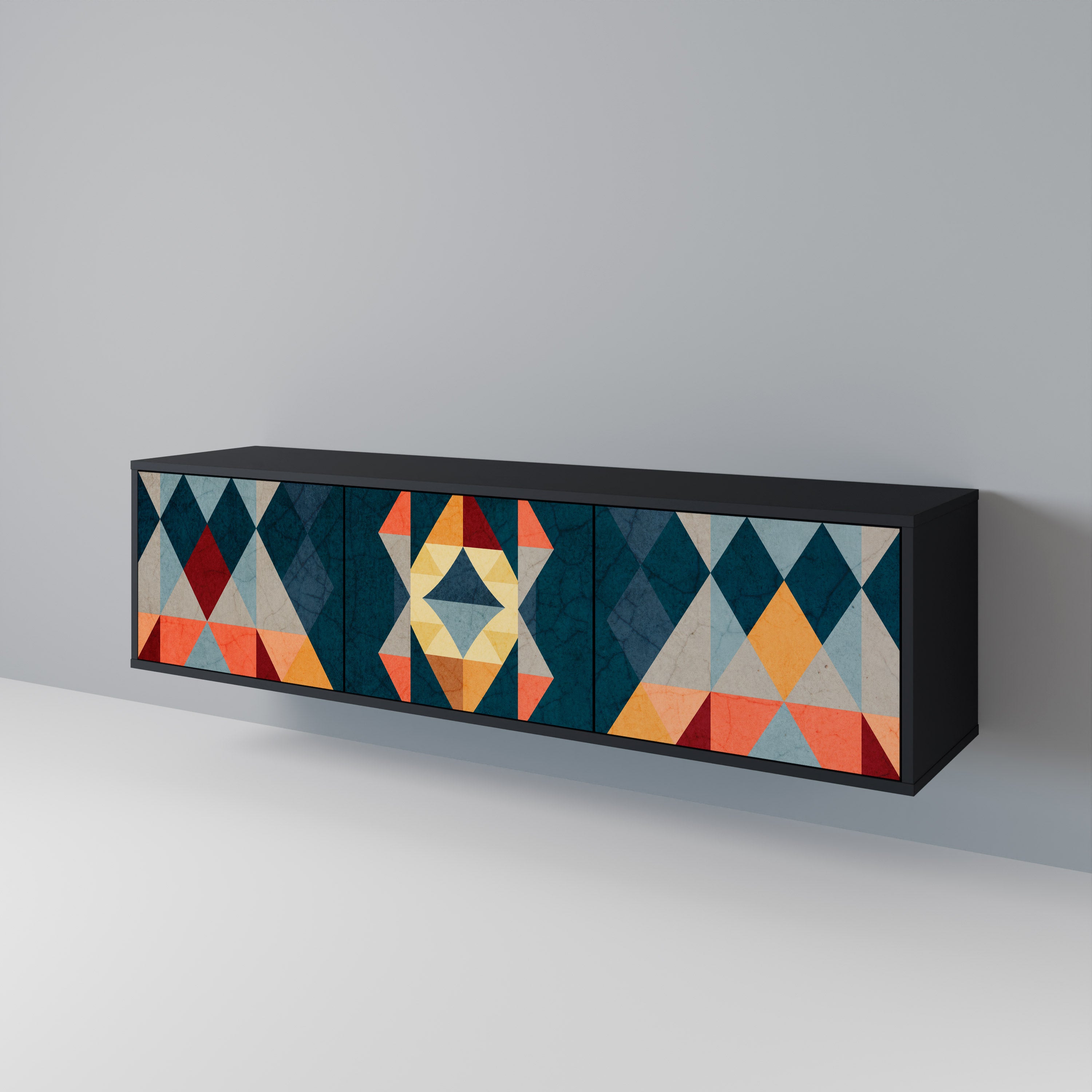 CRACKED ILLUSION Mueble de TV de 3 Puertas