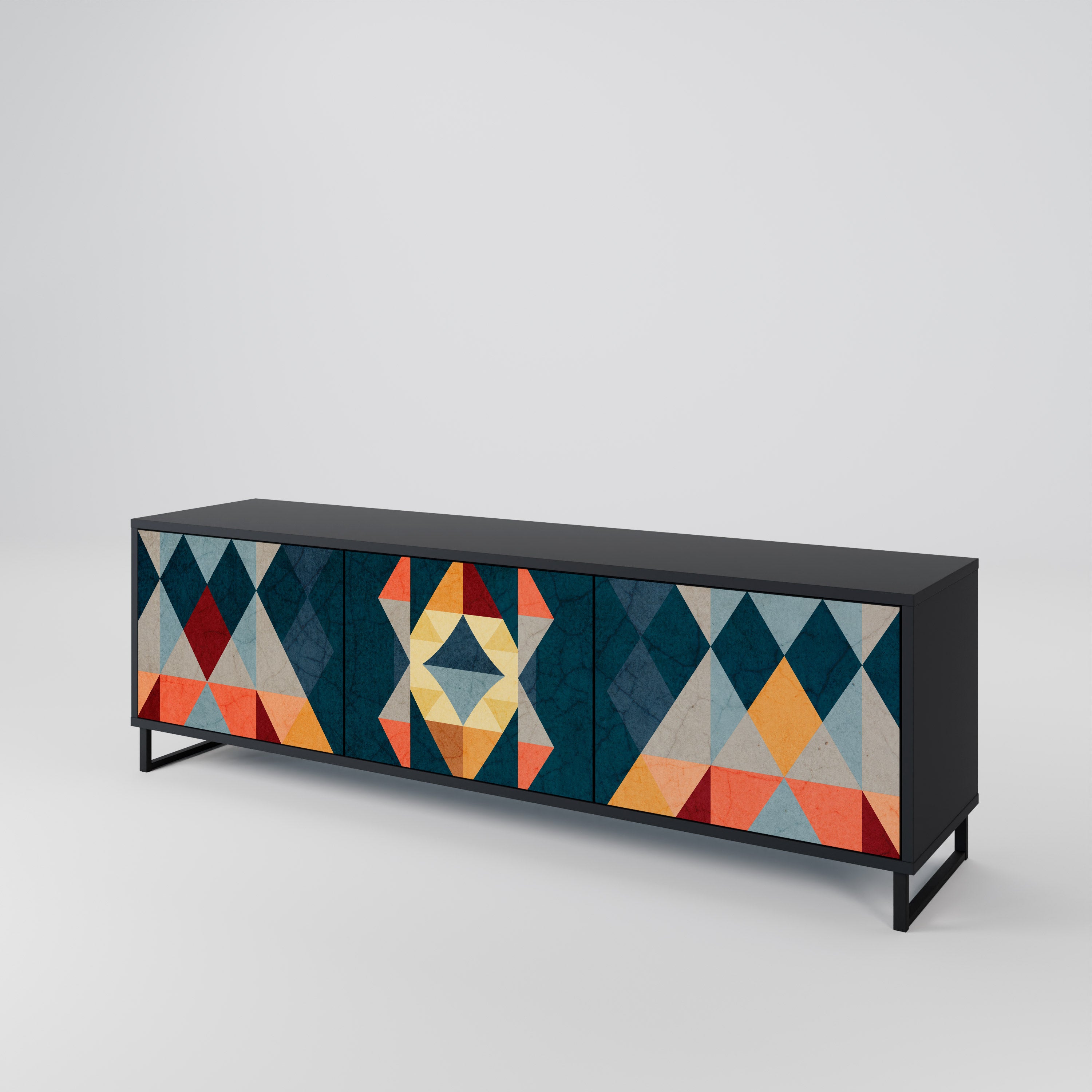 CRACKED ILLUSION Mueble de TV de 3 Puertas