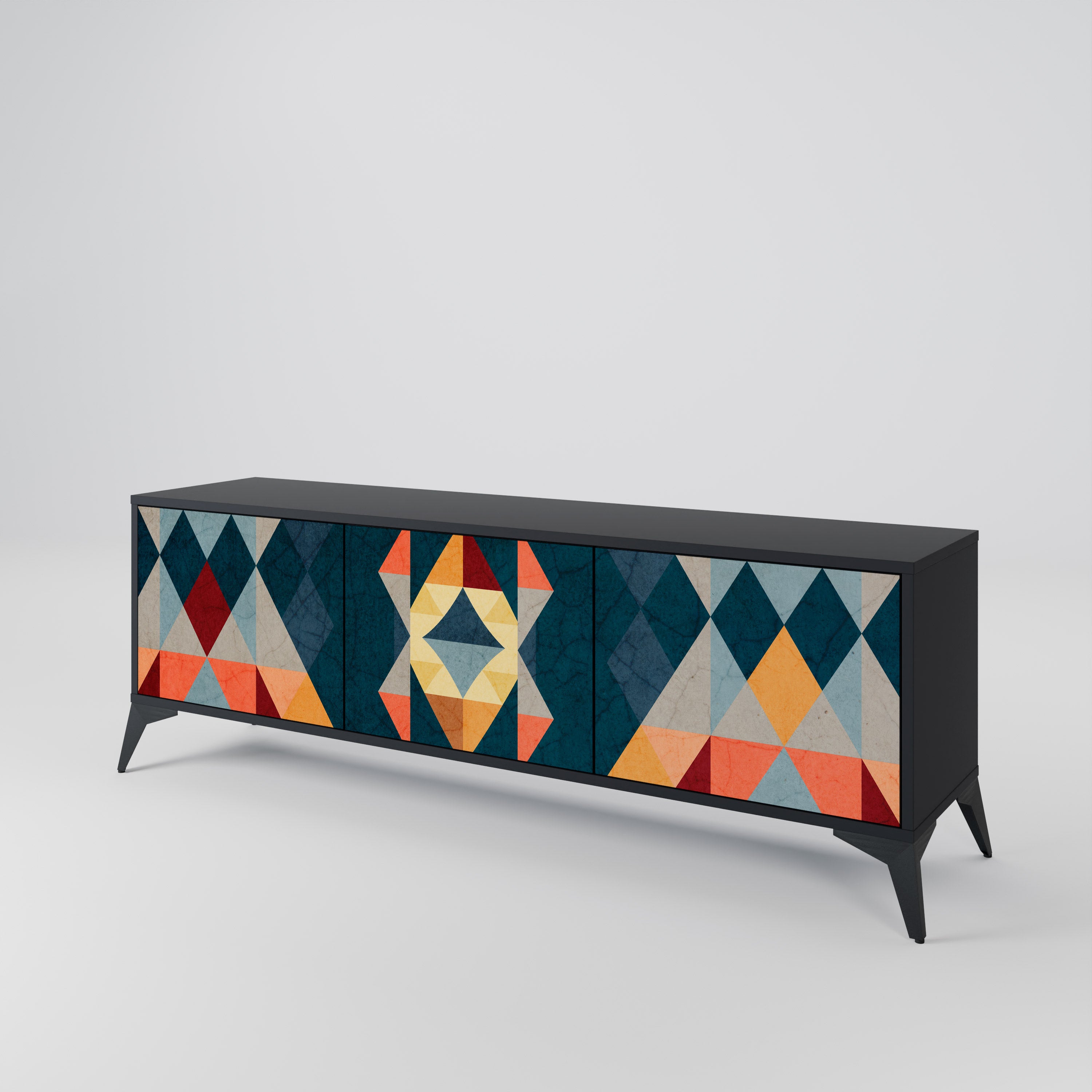 CRACKED ILLUSION Mueble de TV de 3 Puertas