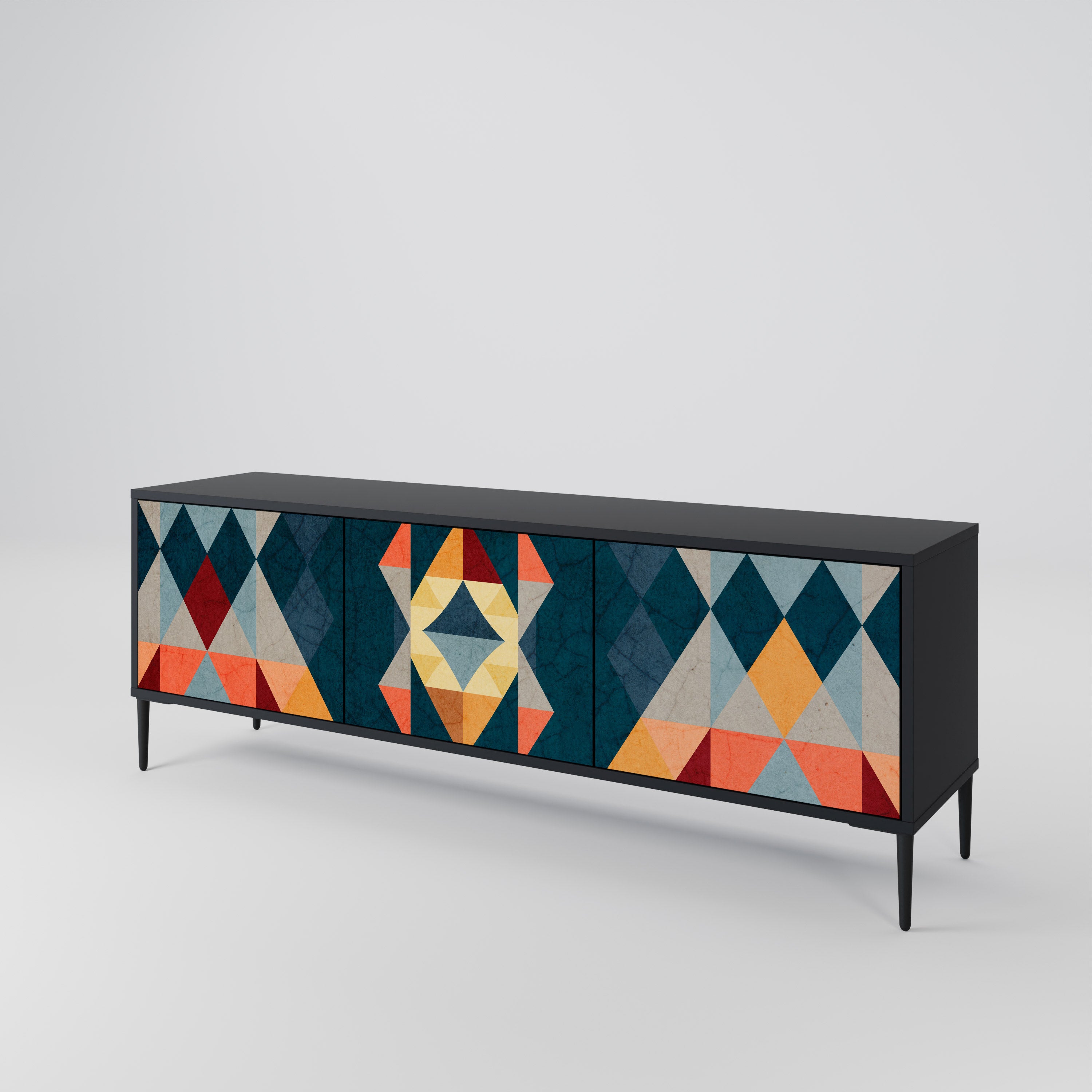 CRACKED ILLUSION Mueble de TV de 3 Puertas