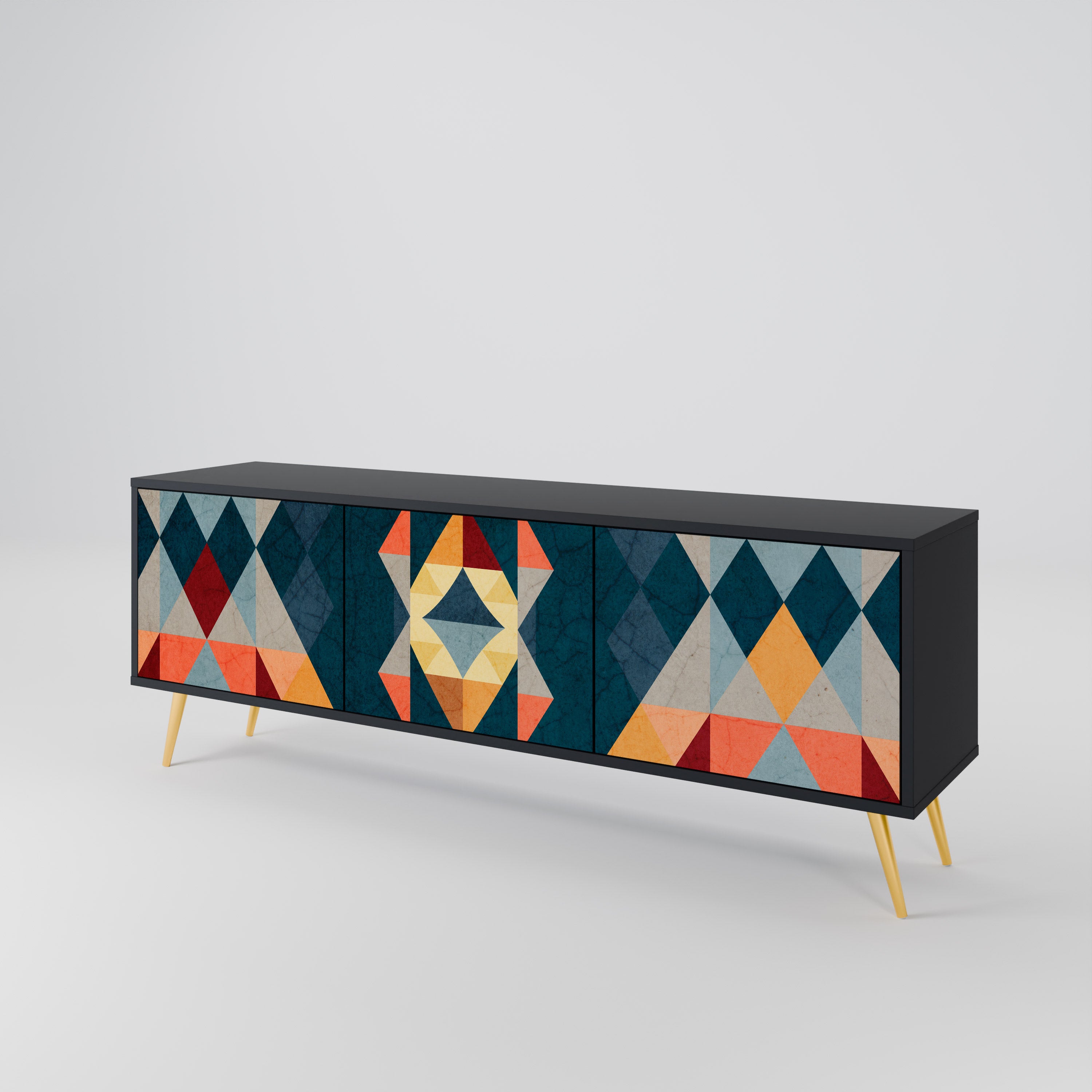 CRACKED ILLUSION Mueble de TV de 3 Puertas
